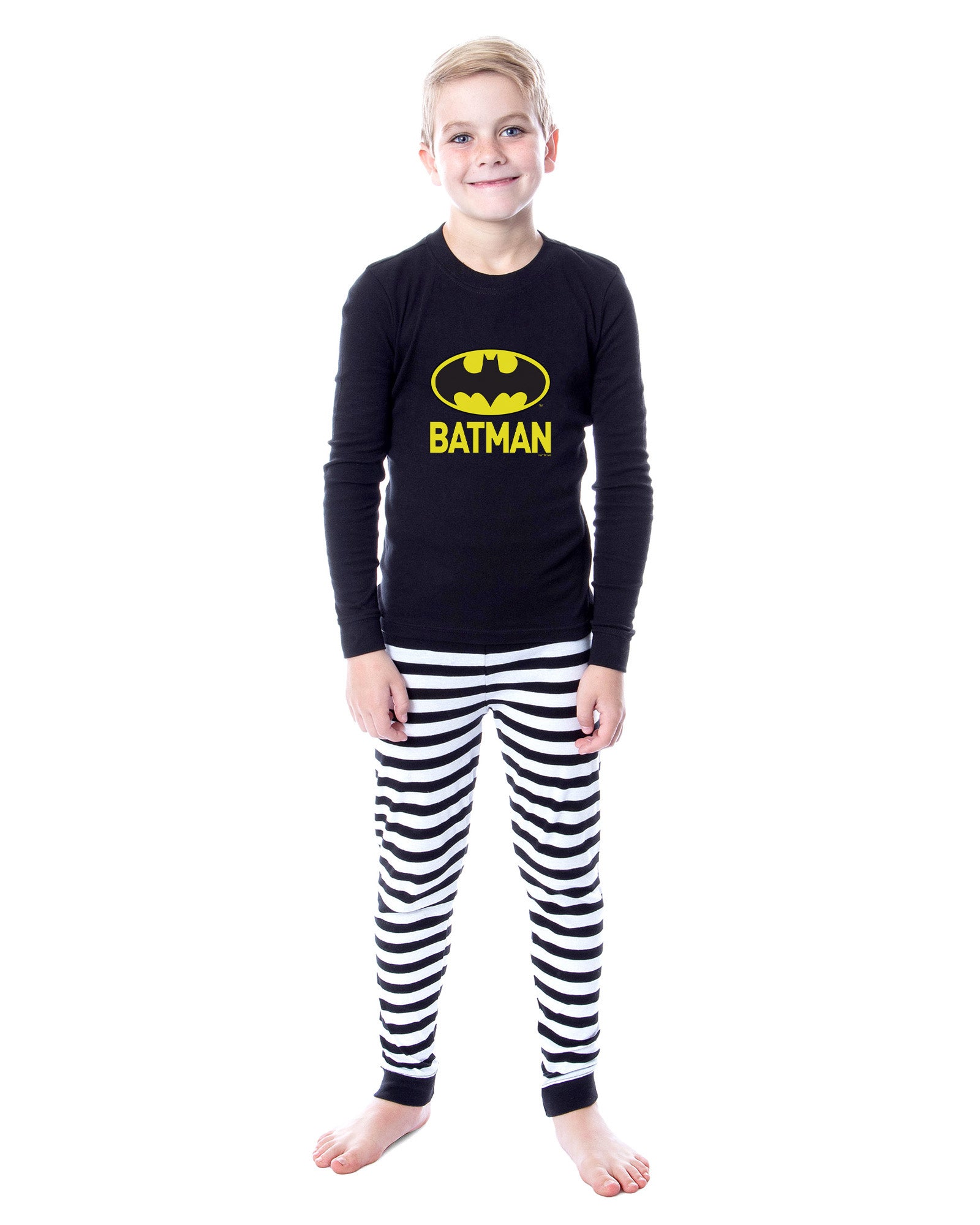 Batman Pajamas Logo Design Boys' Tight Fit Sleep Set