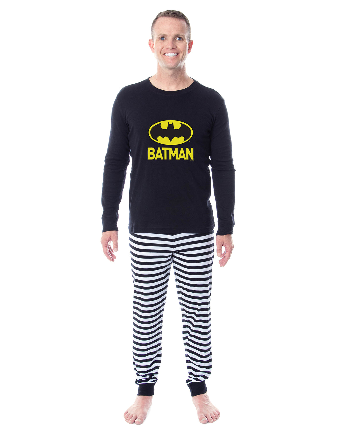 DC Comics Batman Bat Signal Men's 2-Piece Tight Fit Sleep Pajama Set