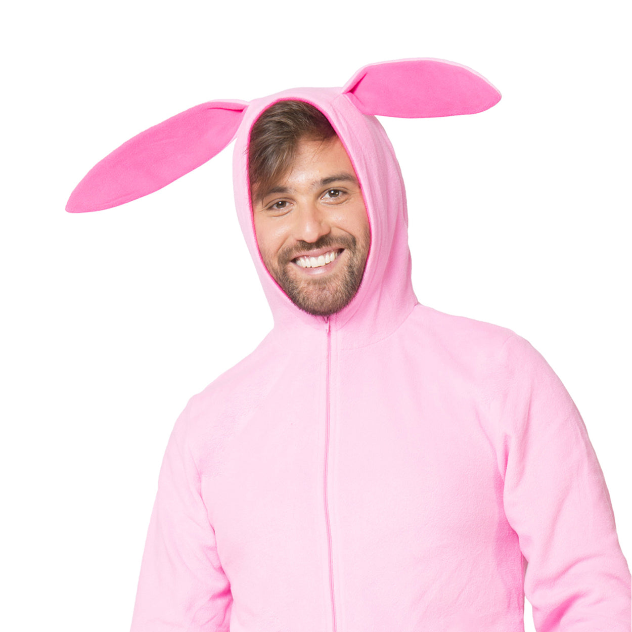 INTIMO A Christmas Story Men's Ralphie Deranged Pink Bunny Suit Hooded Costume Union Suit