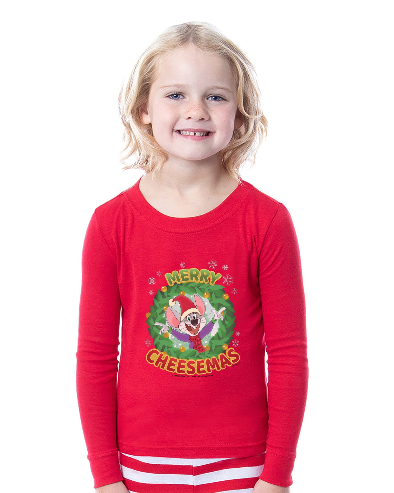 Chuck E Cheese Christmas Merry Cheesemas 2 Piece Long Sleeve Family Pajama Set