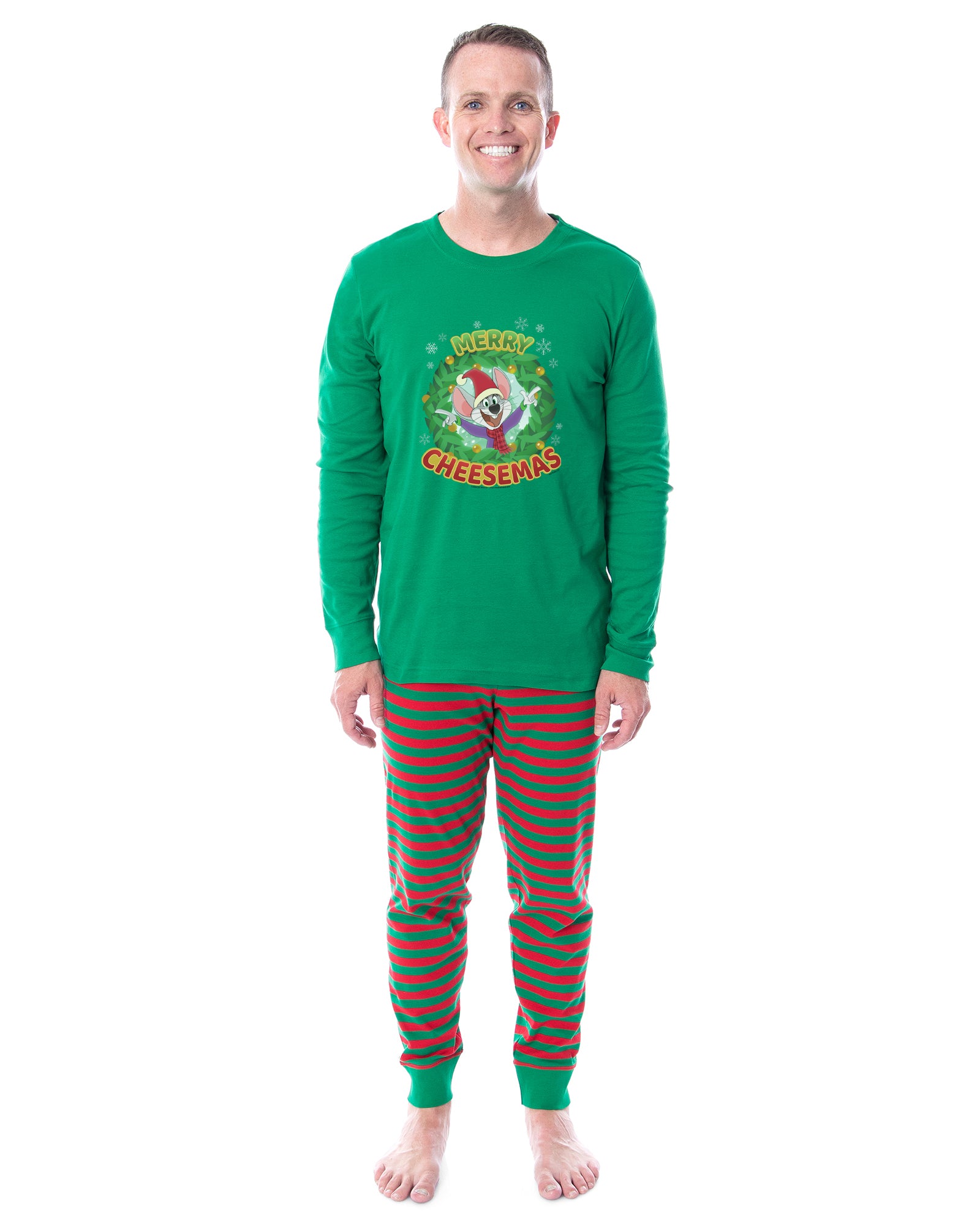 Chuck E. Cheese Christmas Merry Cheesemas 2 Piece Long Sleeve Family Pajama Set