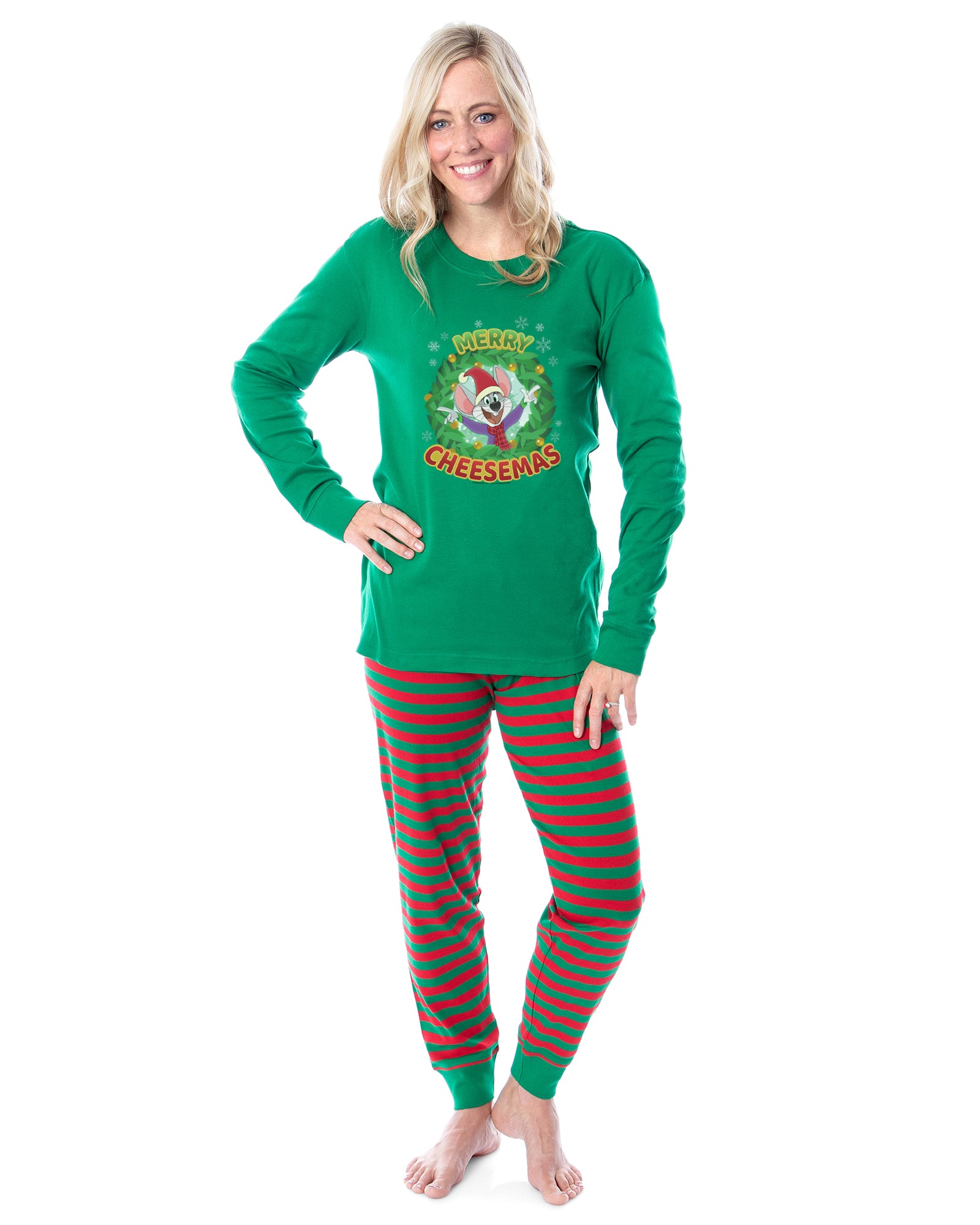 Chuck E. Cheese Christmas Merry Cheesemas 2 Piece Long Sleeve Family Pajama Set