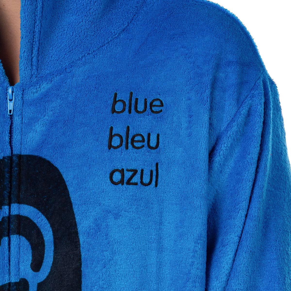 Crayola Crayon Union Suit Adult Hooded Costume One Piece Pajama for Men and Women (Blue, L/XL)