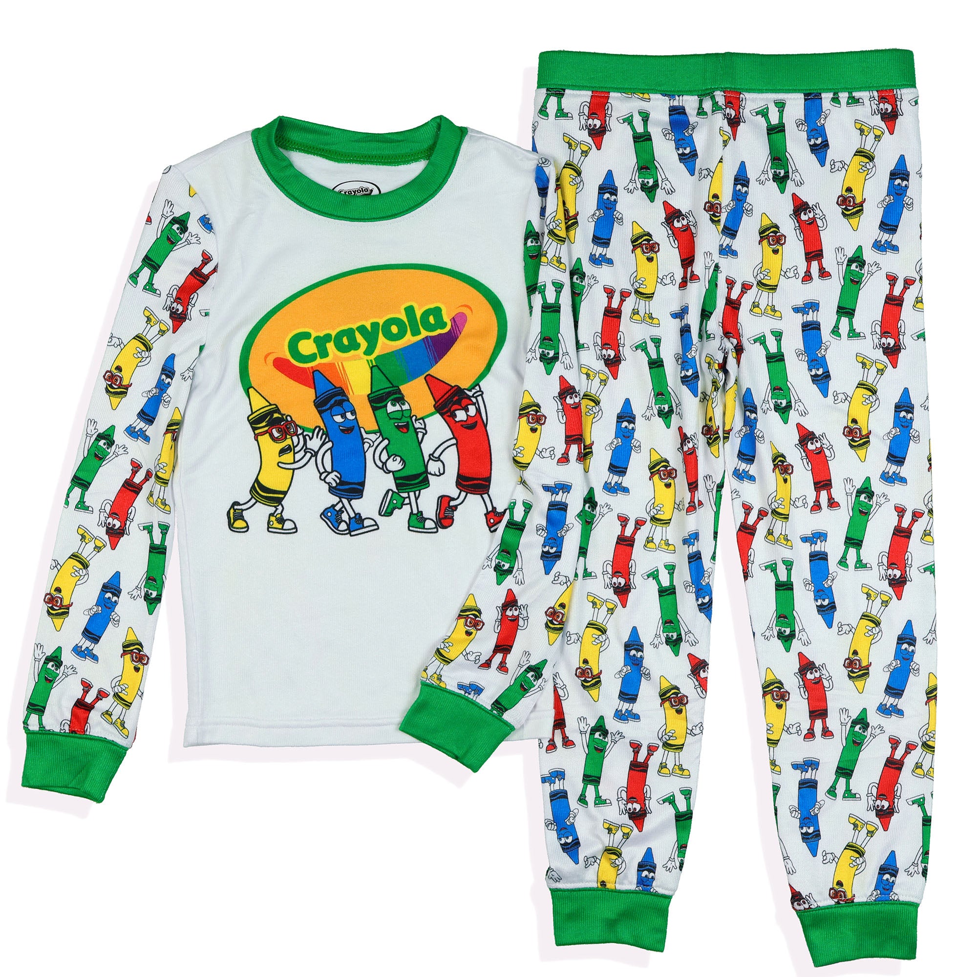 Crayola Crayons Pajamas Toddler Tight Fit Long Sleeve Pant Sleep Set