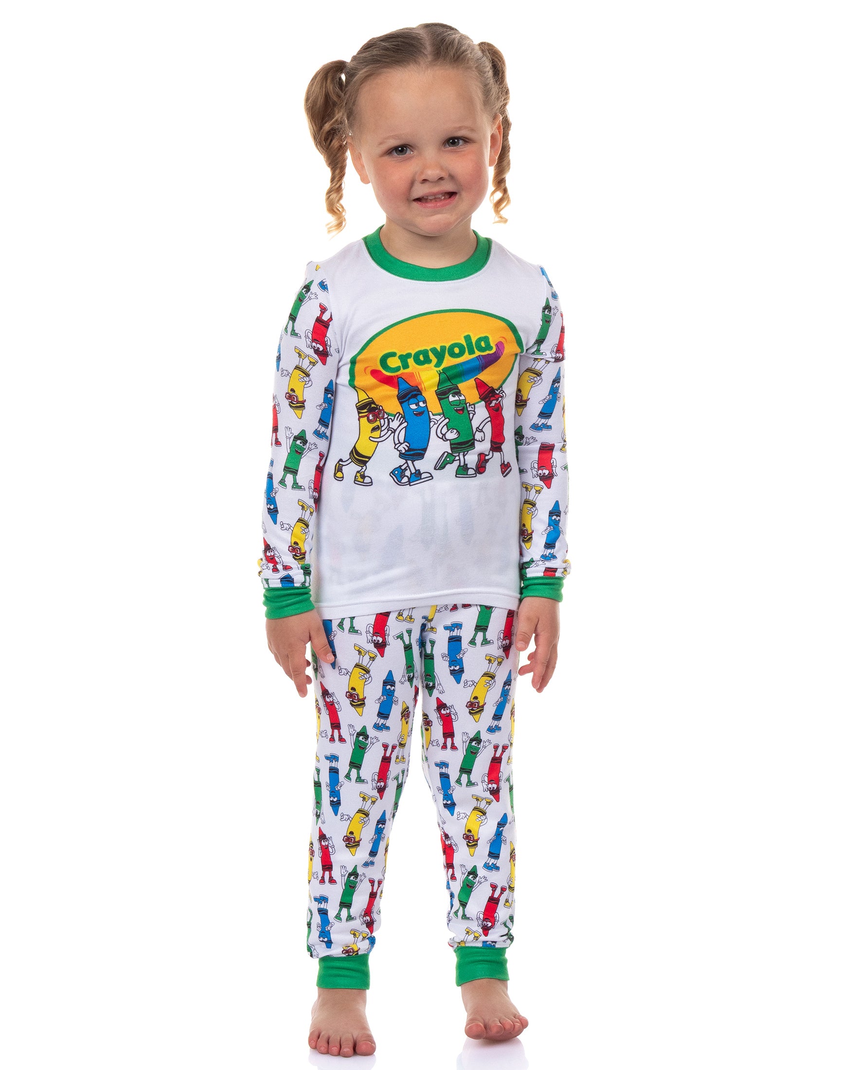 Crayola Crayons Pajamas Toddler Tight Fit Long Sleeve Pant Sleep Set