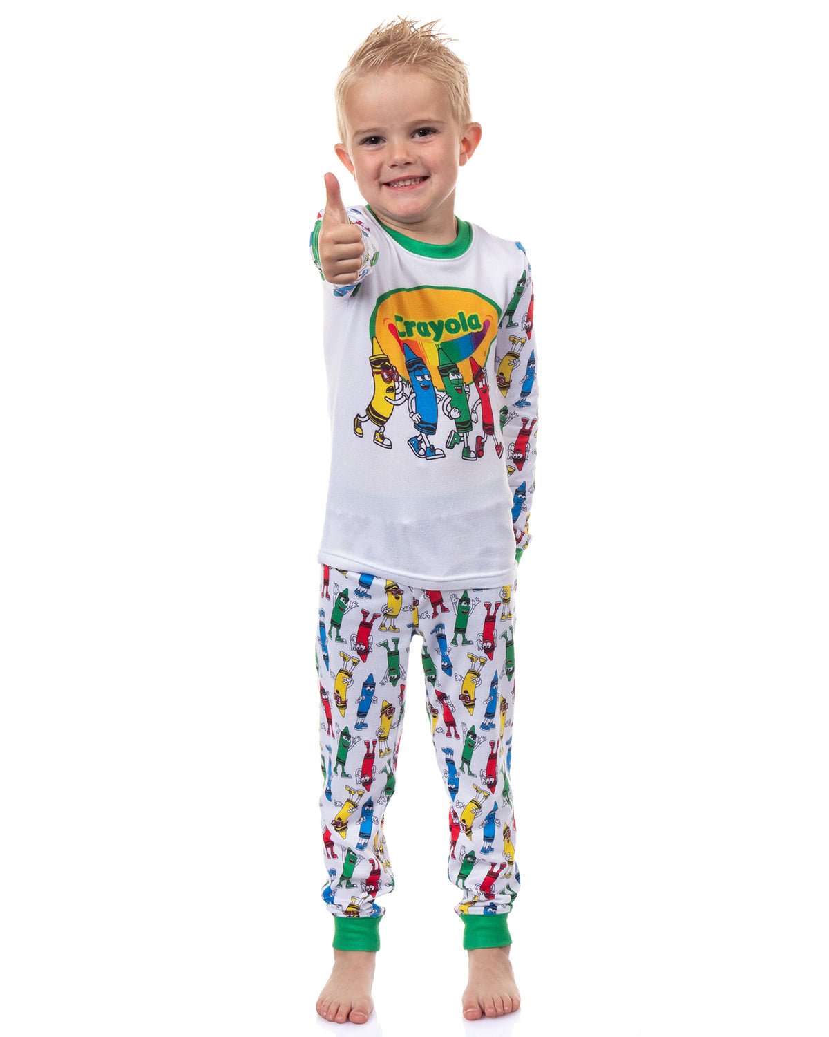 Crayola Crayons Pajamas Toddler Tight Fit Long Sleeve Pant Sleep Set