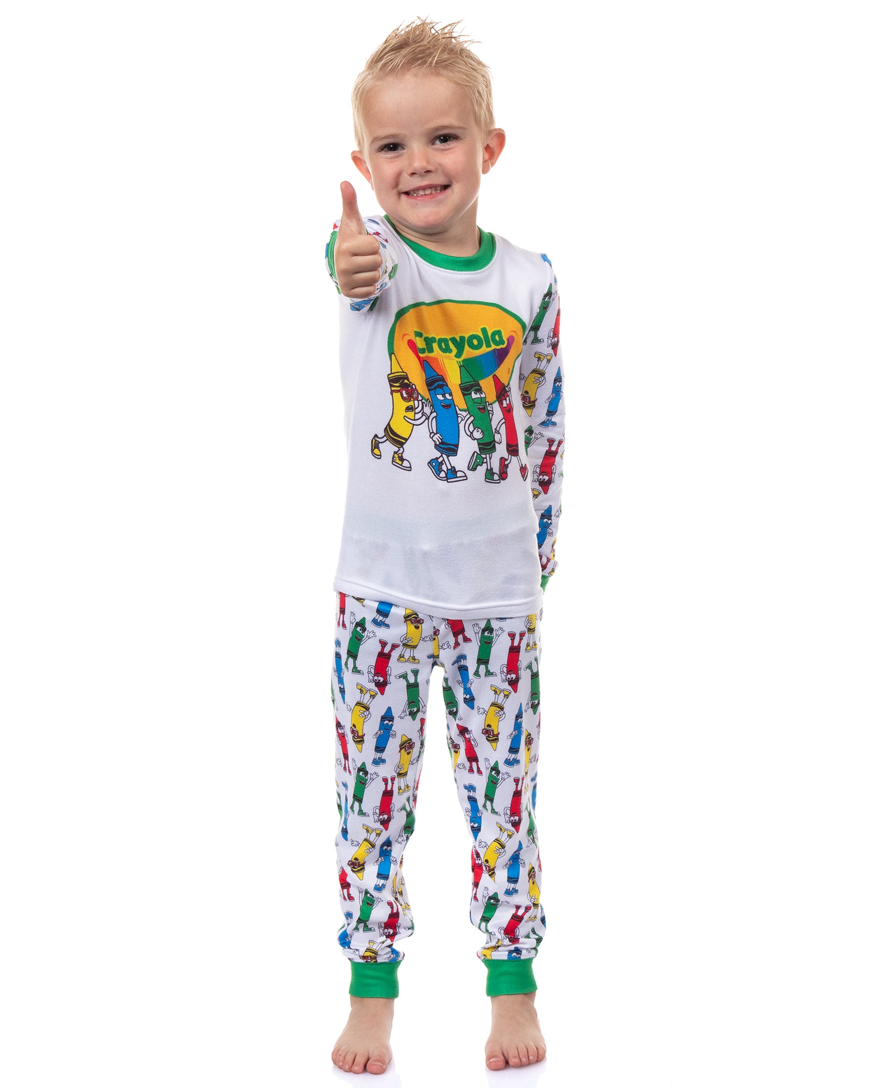 Crayola Crayons Pajamas Toddler Tight Fit Long Sleeve Pant Sleep Set