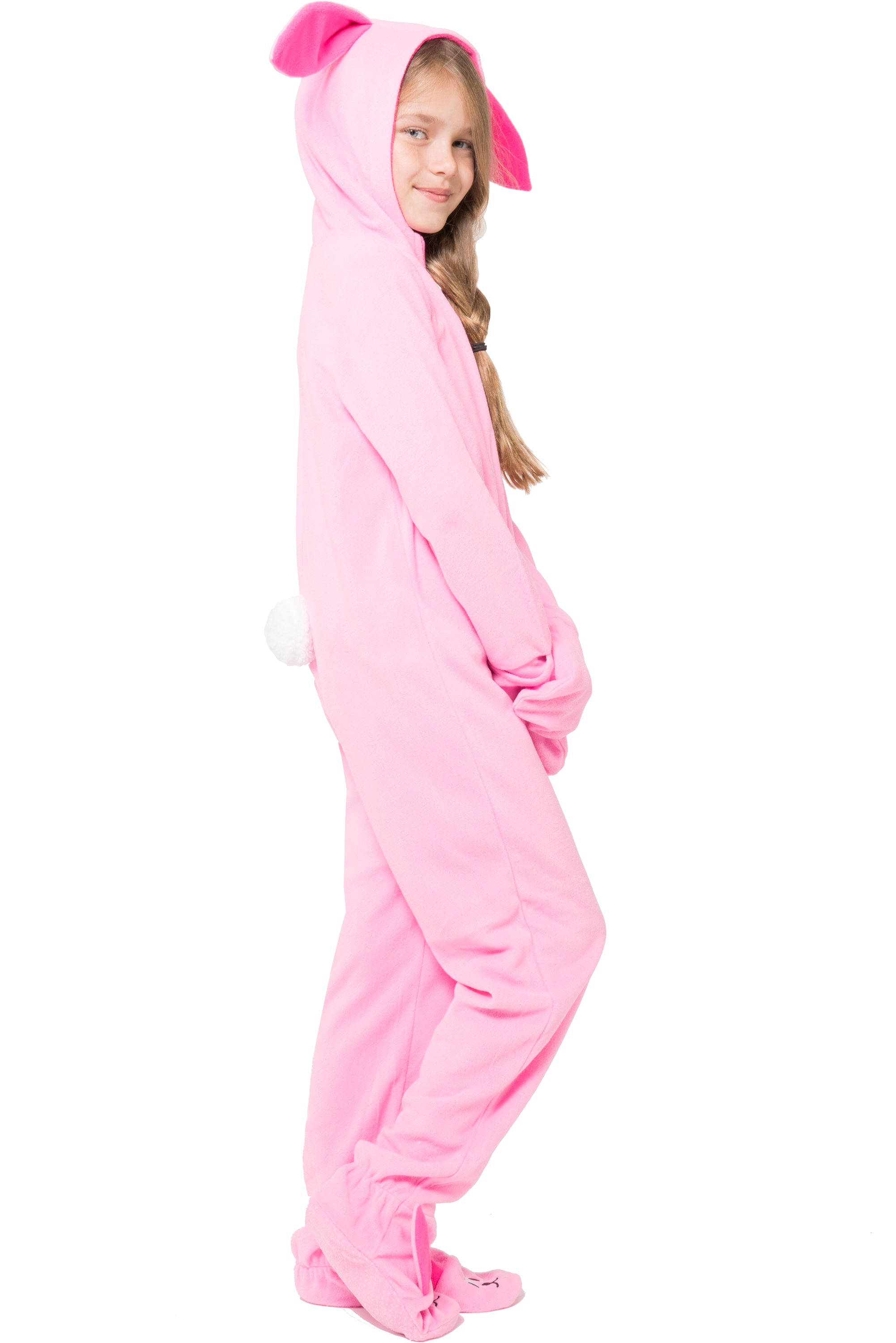 A Christmas Story Kid's Ralphie Deranged Pink Bunny Suit Hooded Costume Union Suit Pajama