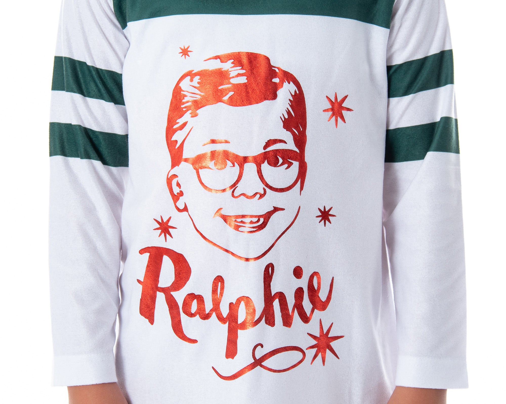 A Christmas Story Girl's Ralphie Striped Sleeve Nightgown Pajama Shirt