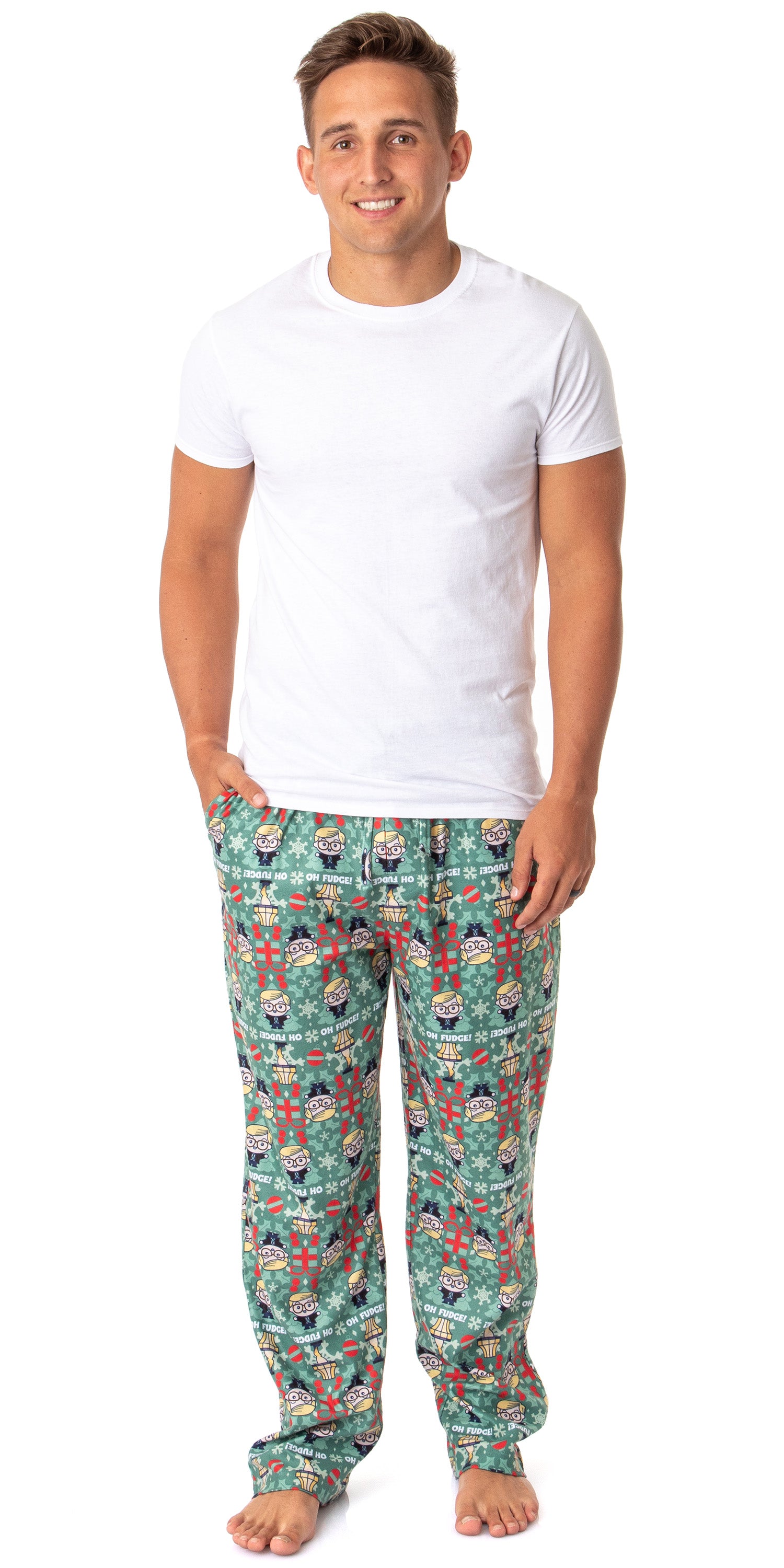 A Christmas Story Mens' Chibi Ralphie Oh Fudge! Leg Lamp Sleep Pajama Pants