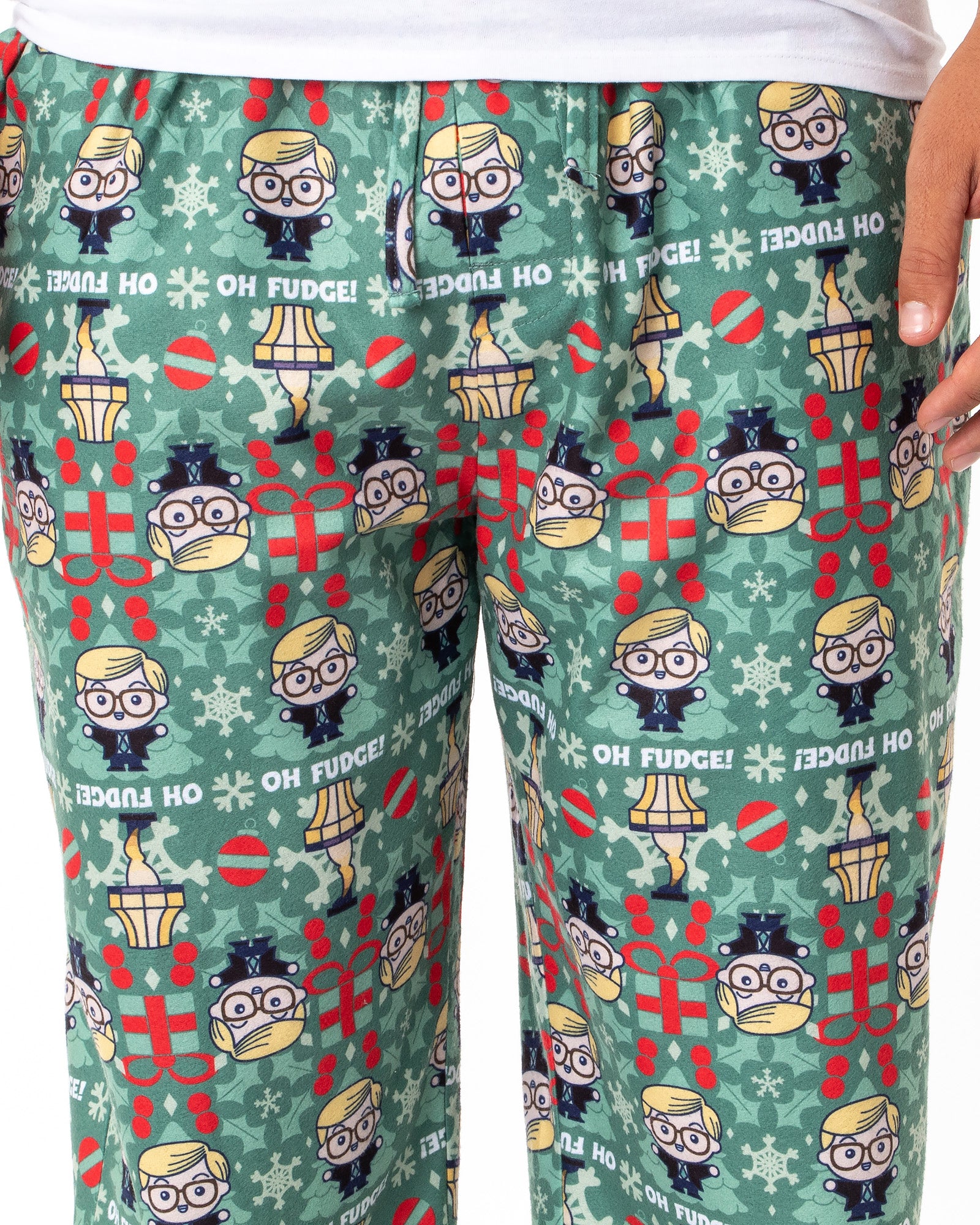 A Christmas Story Mens' Chibi Ralphie Oh Fudge! Leg Lamp Sleep Pajama Pants