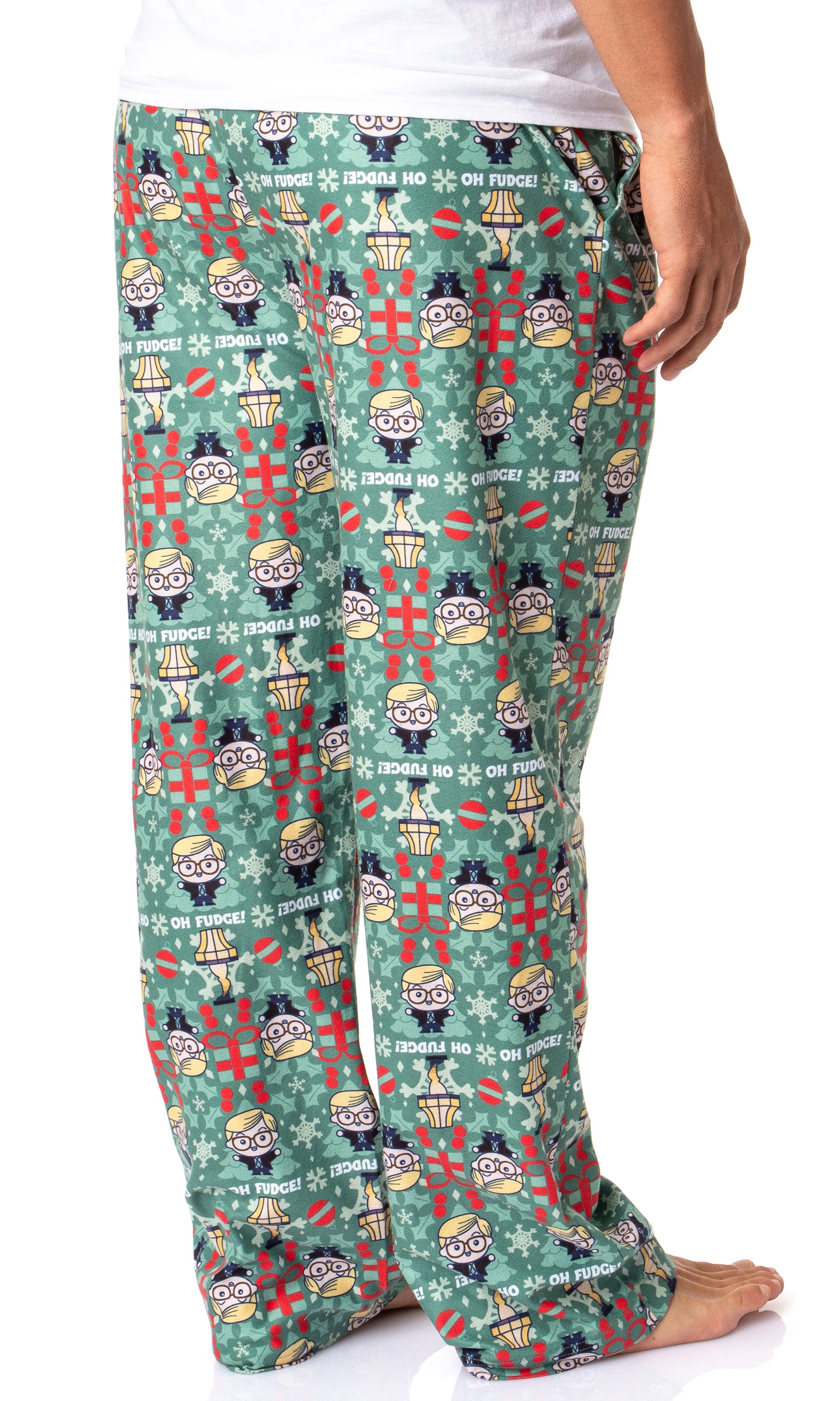 A Christmas Story Mens' Chibi Ralphie Oh Fudge! Leg Lamp Sleep Pajama Pants