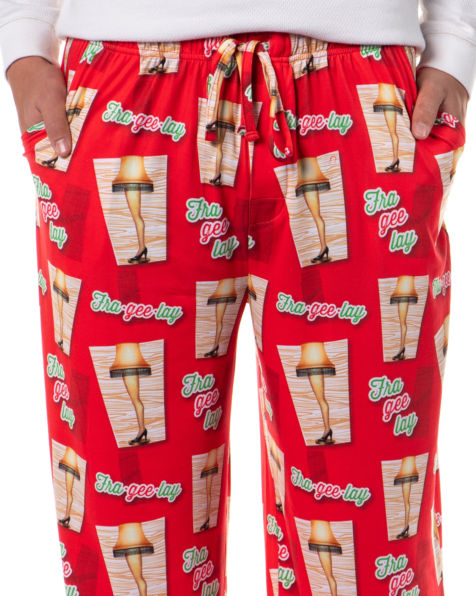 A Christmas Story Men's Leg Lamp Fra-Gee-Lay Tossed Sleep Pajama Pants