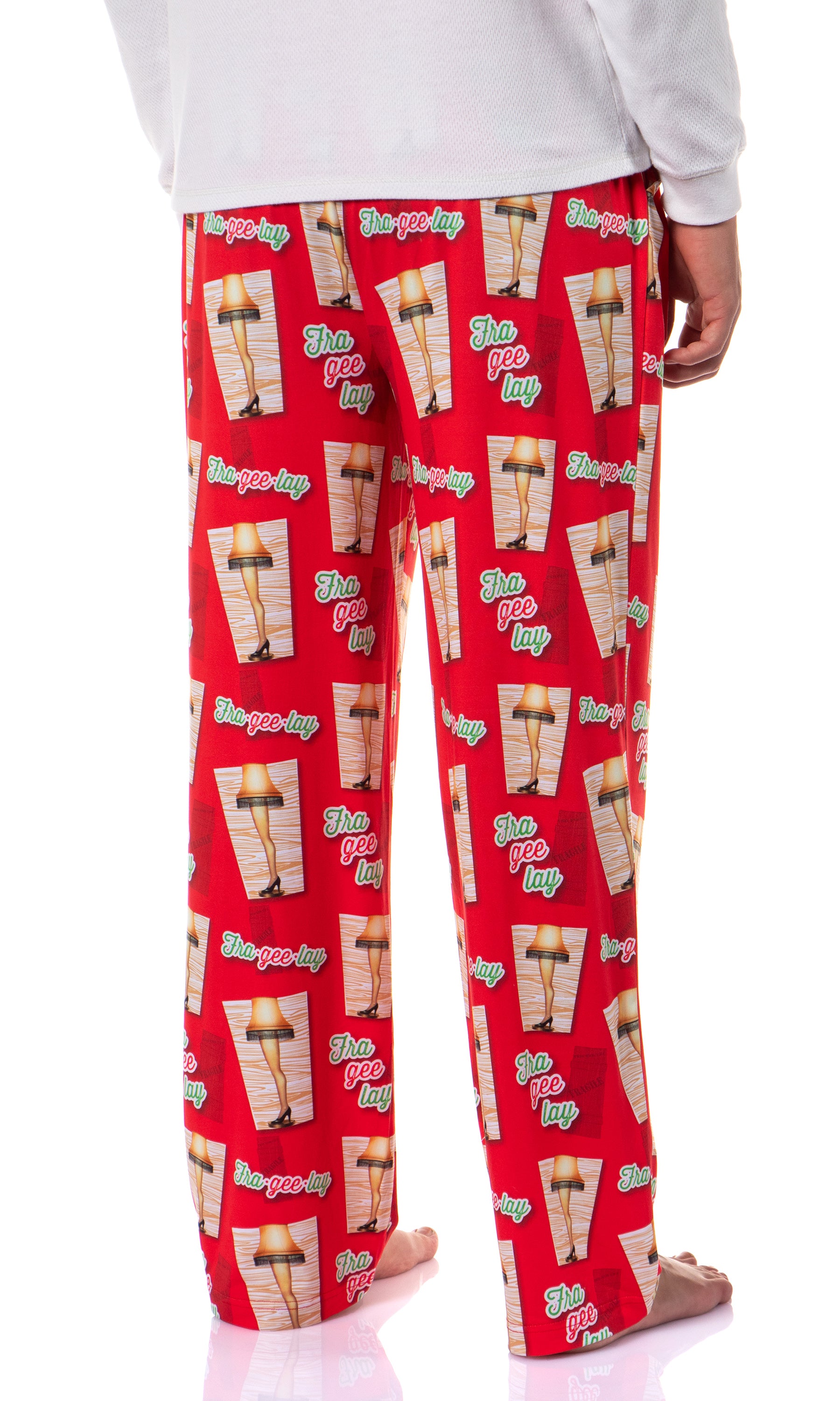 A Christmas Story Men's Leg Lamp Fra-Gee-Lay Tossed Sleep Pajama Pants