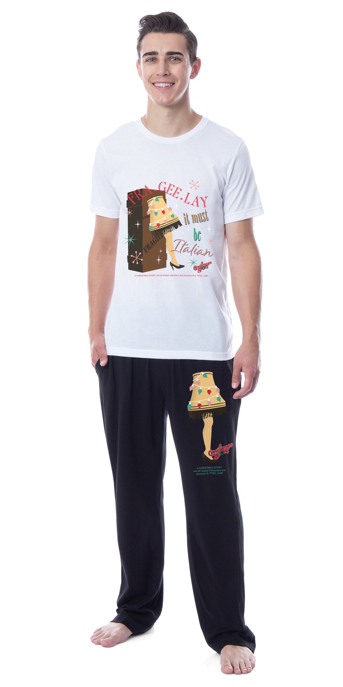 A Christmas Story Mens' Movie Drawing Lamp Leg Sleep Pajama Set