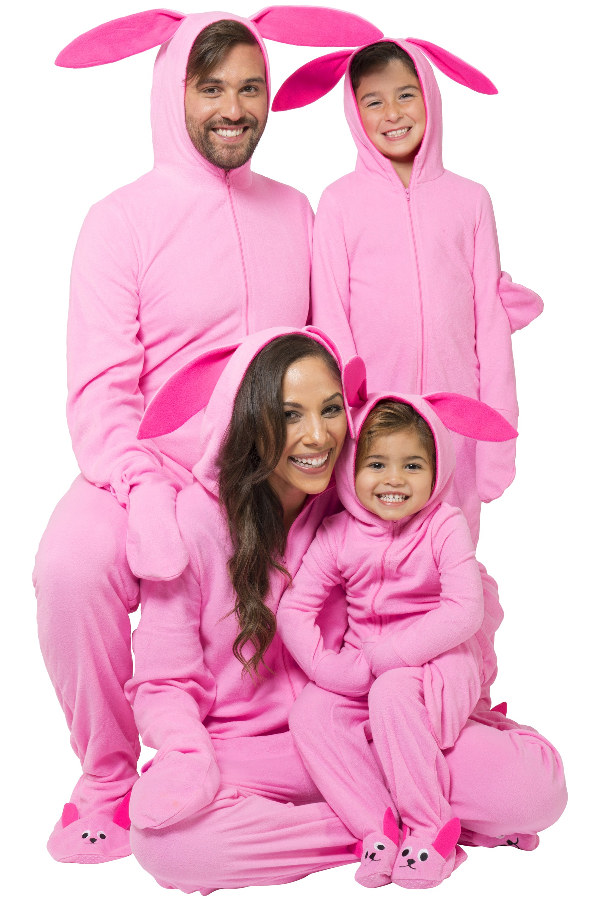A Christmas Story Kid's Ralphie Deranged Pink Bunny Suit Hooded Costume Union Suit Pajama