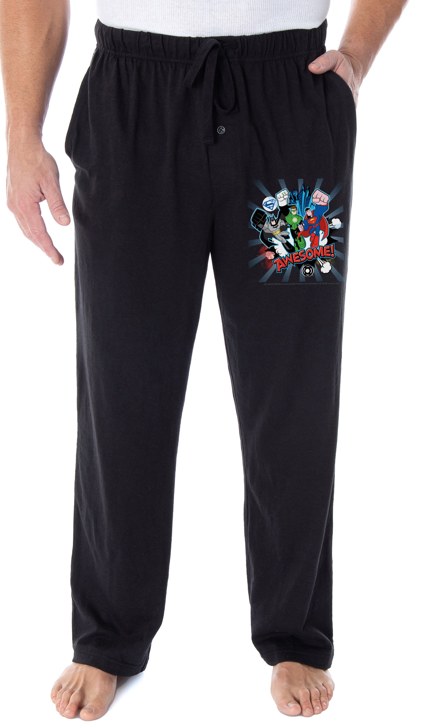 DC Mens' Justice League Batman Superman Green Lantern Sleep Pajama Pants