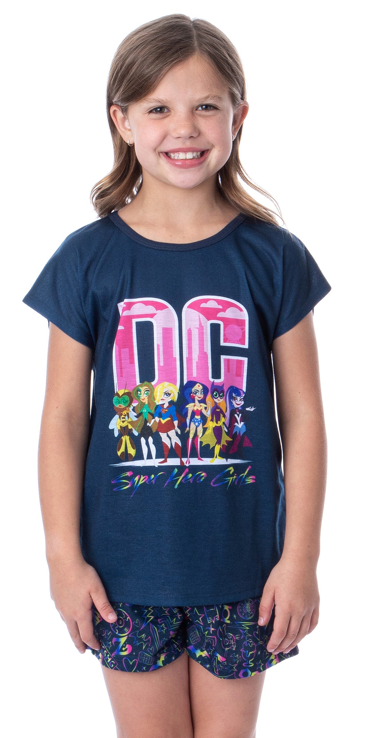 DC Comics Girls' Super Hero Girls Character Sleep Pajama Set Short