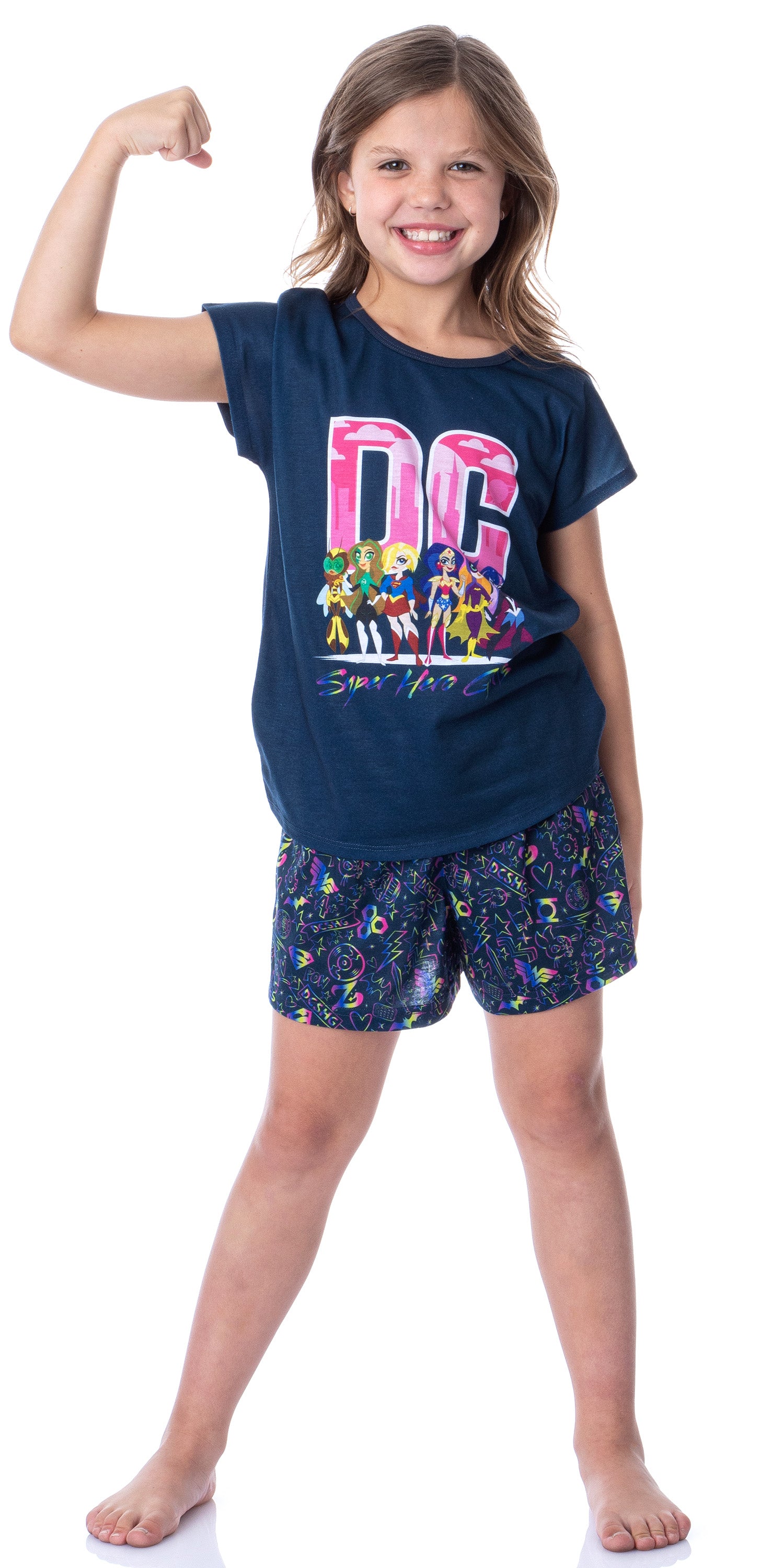 DC Comics Girls' Super Hero Girls Character Sleep Pajama Set Short