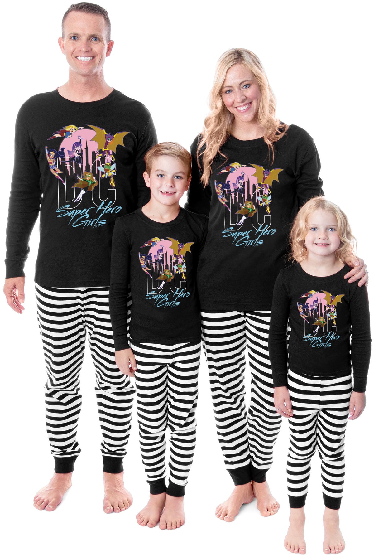 DC Super Hero Girls Girl Power Cityscape Matching Family Pajama Set