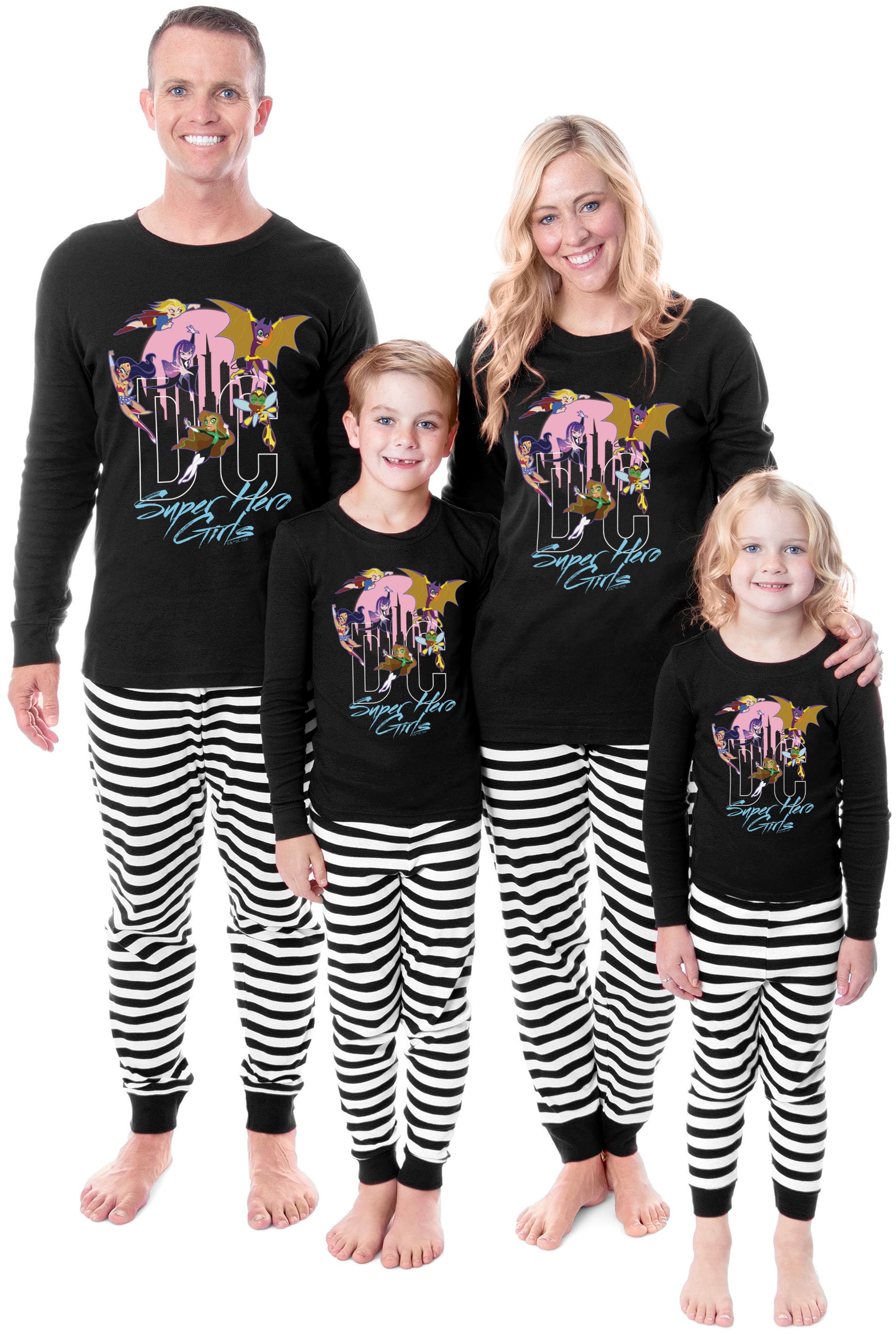 DC Super Hero Girls Girl Power Cityscape Matching Family Pajama Set