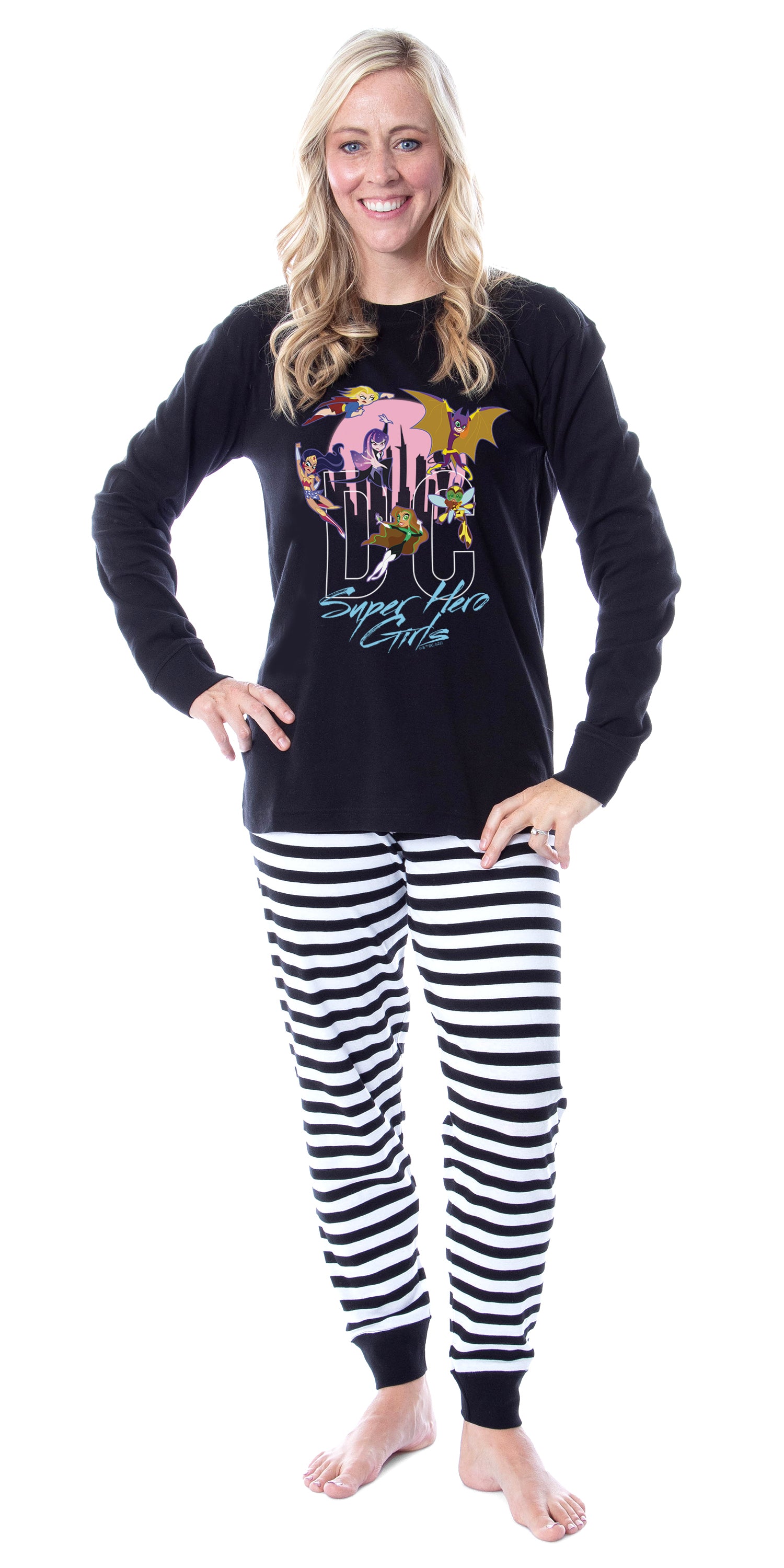 DC Super Hero Girls Girl Power Cityscape Matching Family Pajama Set