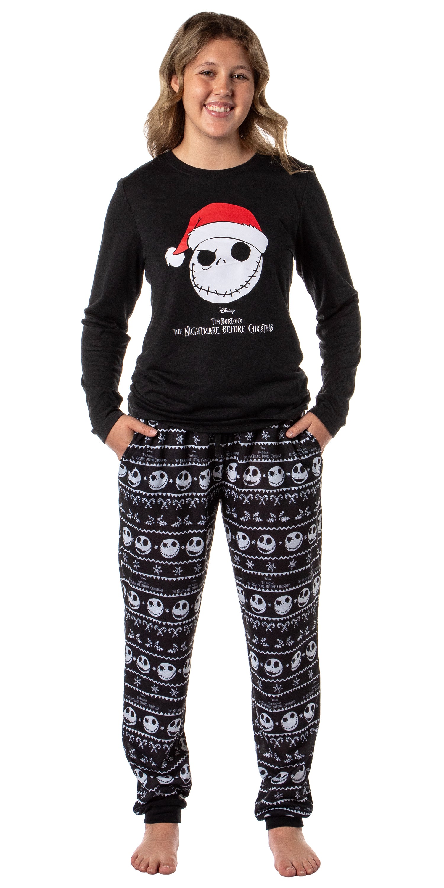The Nightmare Before Christmas Women's Jack Skellington LS Jogger Pajama Set