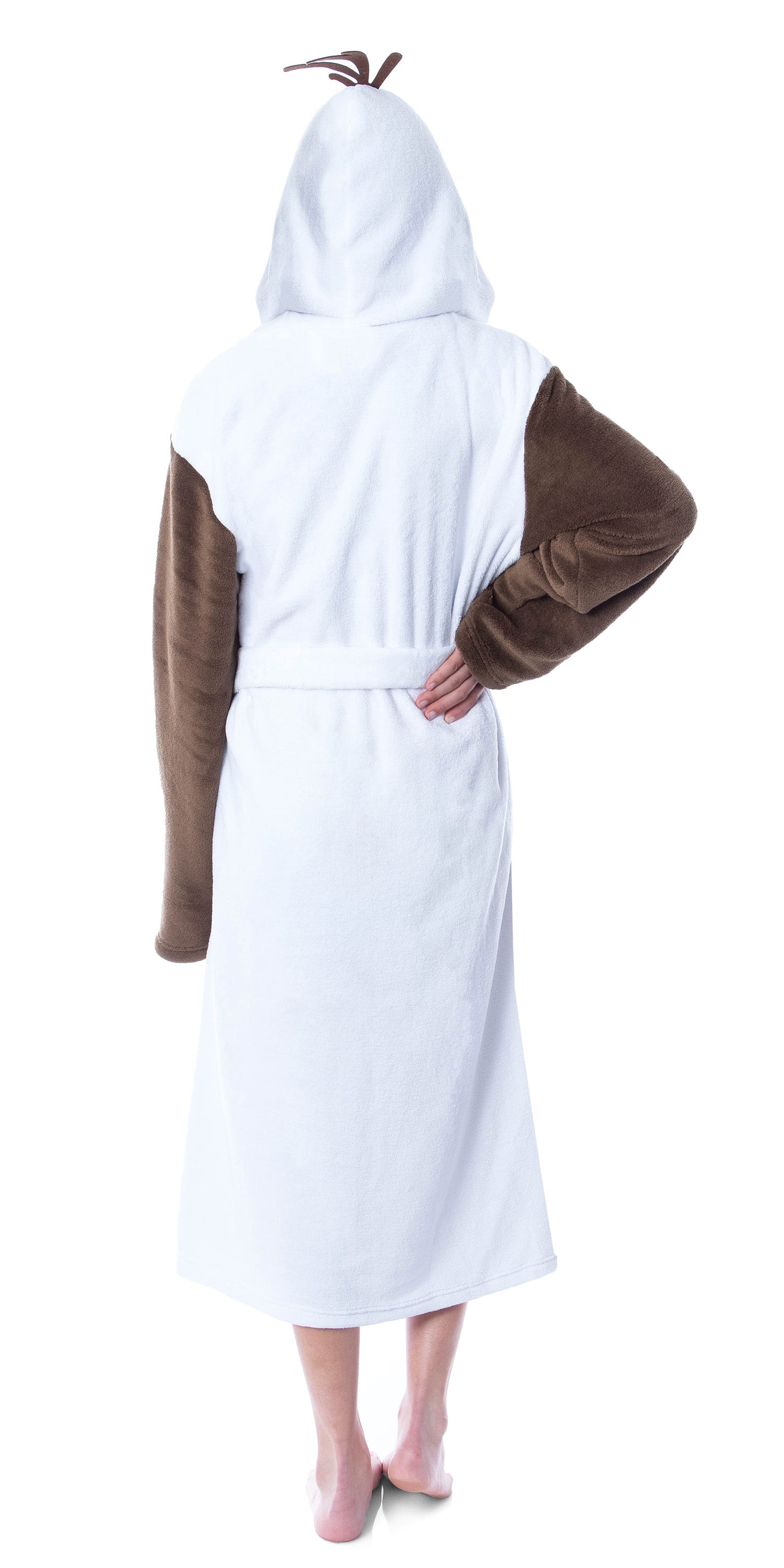 Disney Adult Frozen Snowman Olaf Costume Robe Hooded Bathrobe