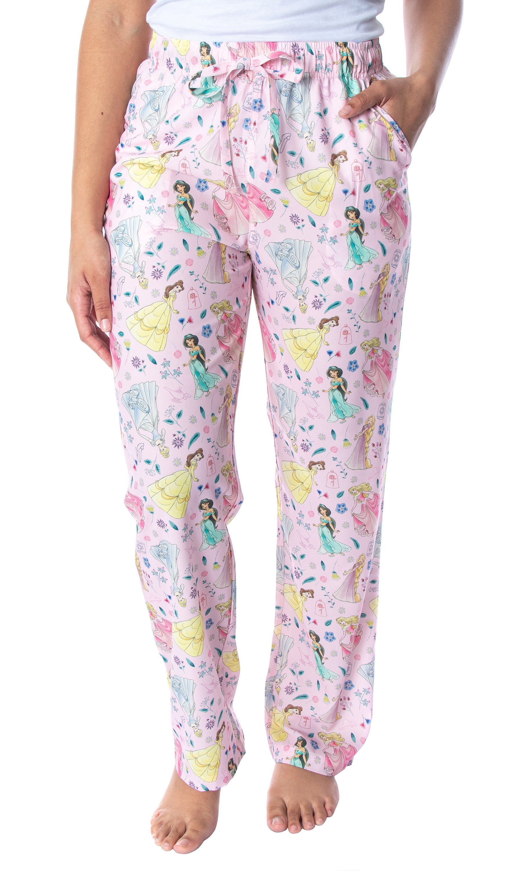 Disney Princess Women's Allover Princess Silky Soft Sleepwear Pajama Pants