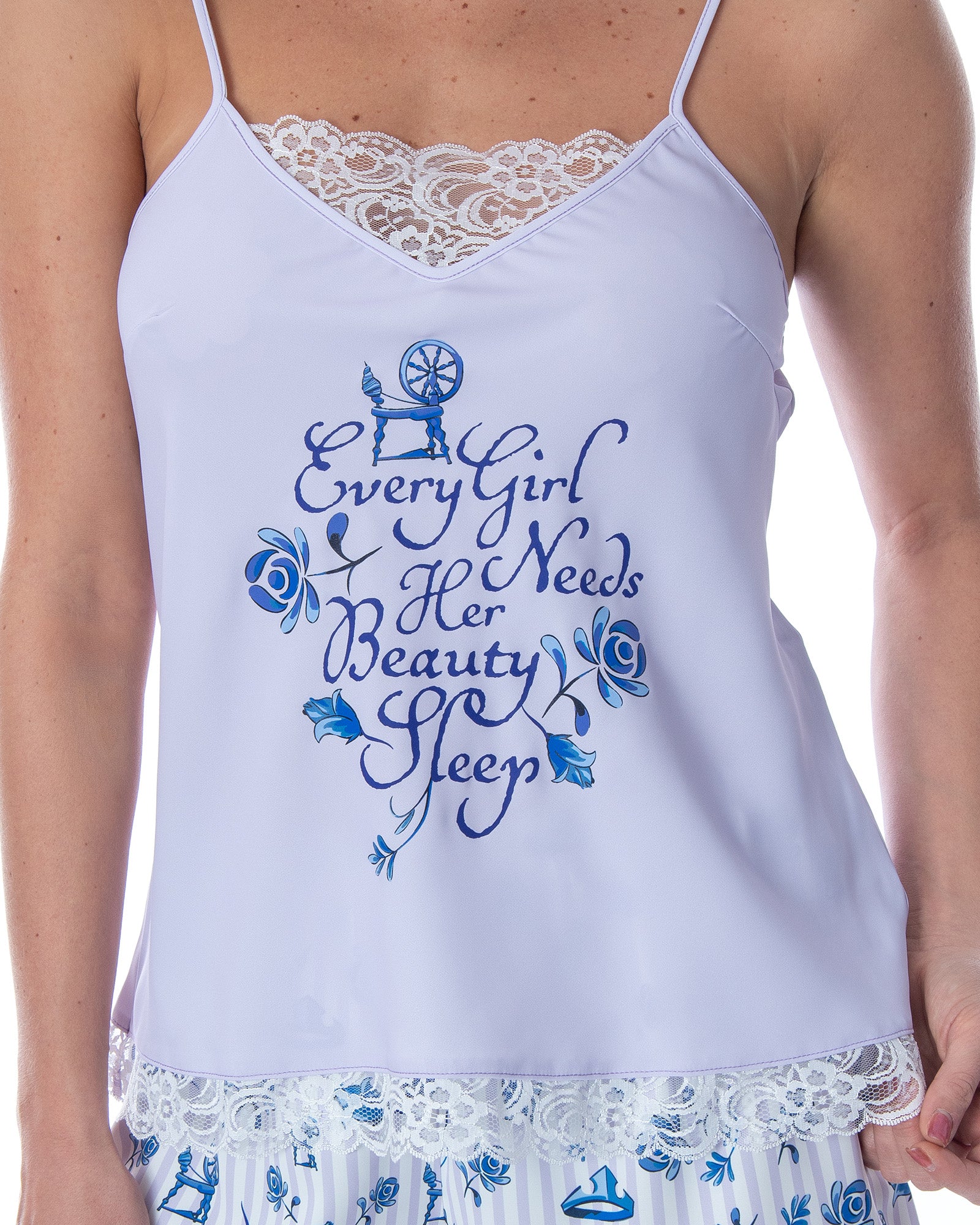 Disney Sleeping Beauty Women's Needs Her Beauty Sleep Lace Cami Pajama Set