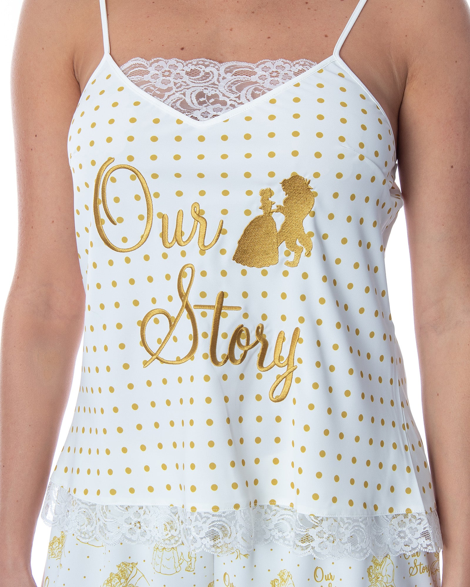 Disney Women's Beauty and The Beast Our Story Cami and Shorts Pajama Set