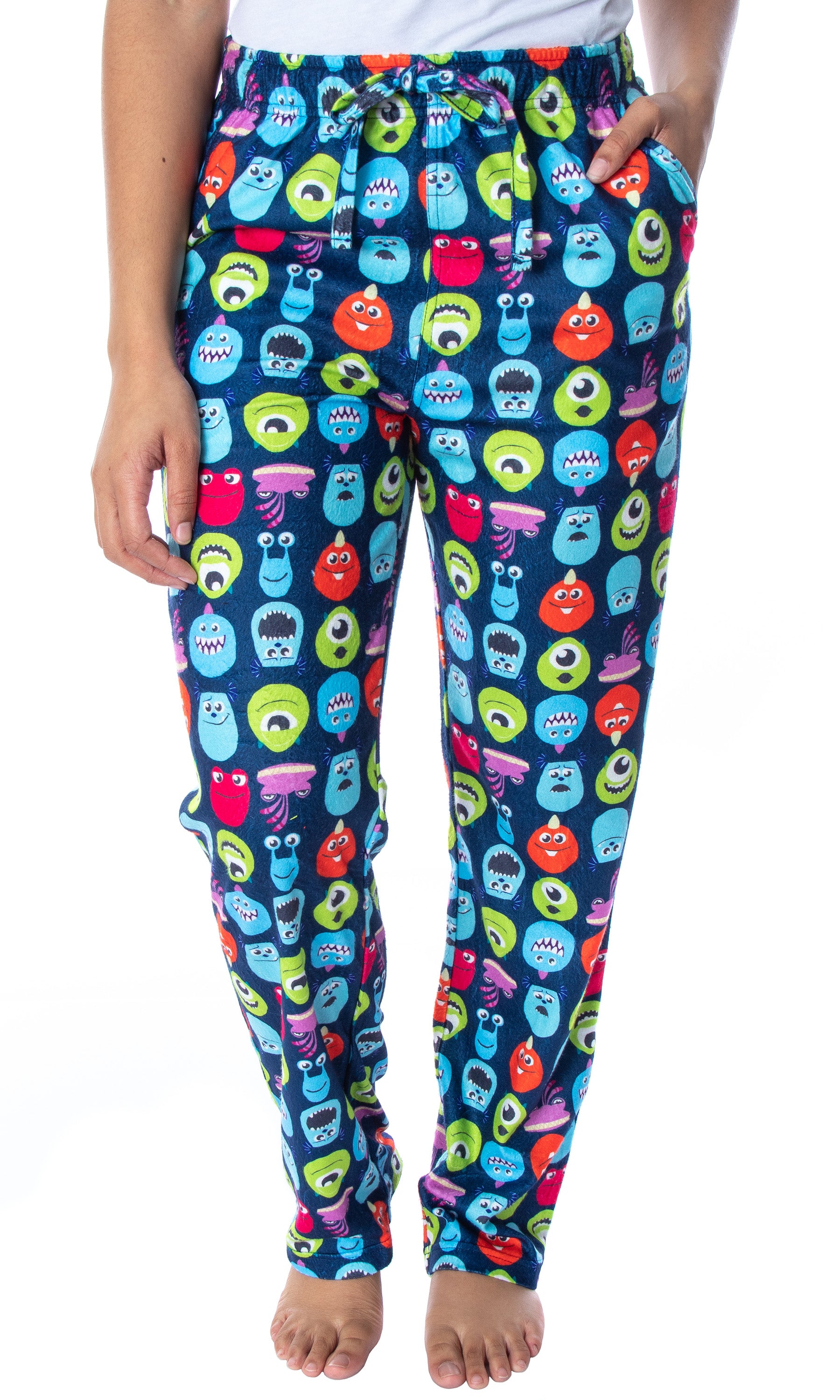 Disney Women's Monsters Inc. Allover Character Heads Sleep Pajama Pants (XL)