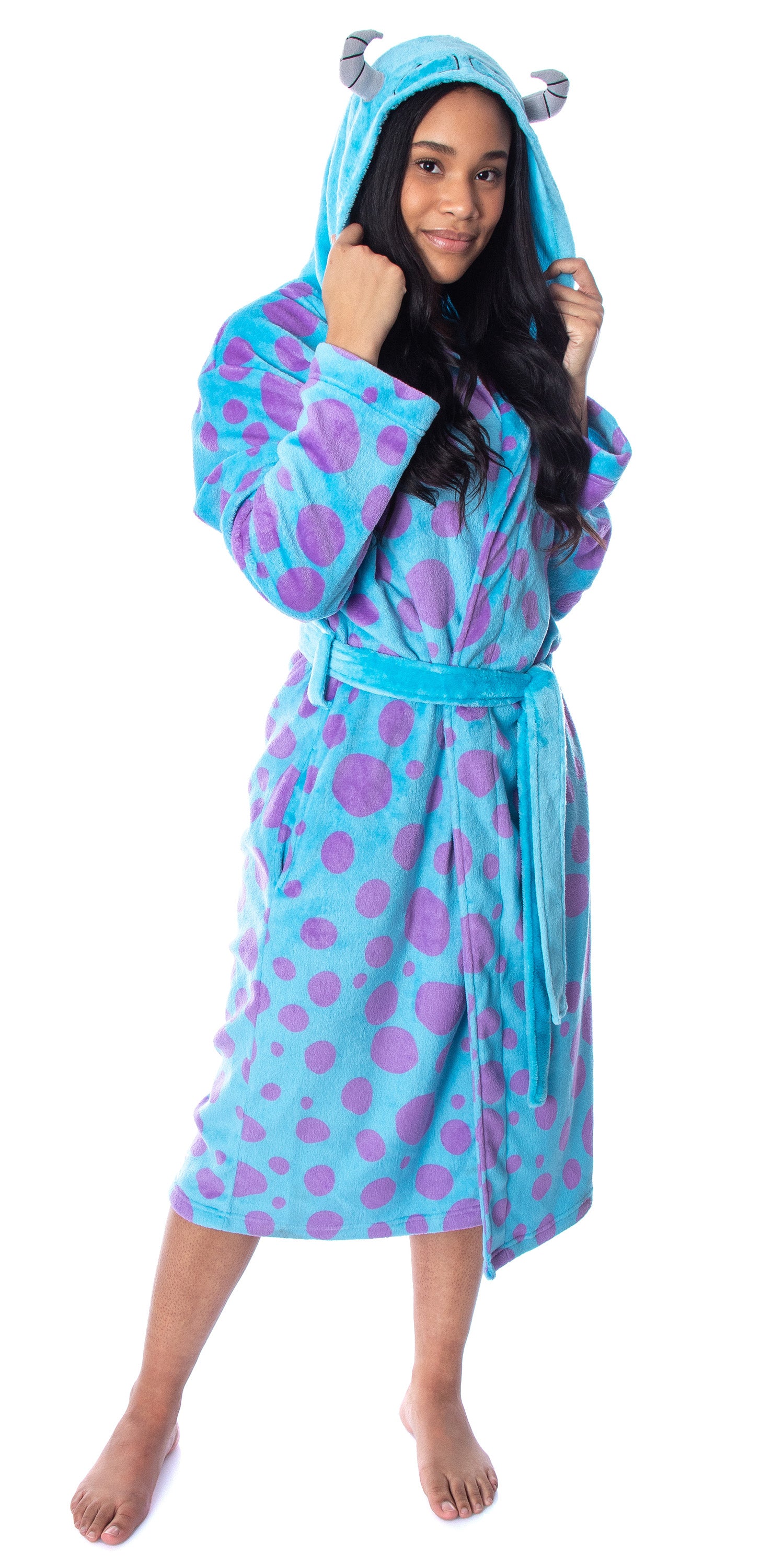 Disney Adult Monsters Inc Sulley Costume Fleece Plush Robe Bathrobe