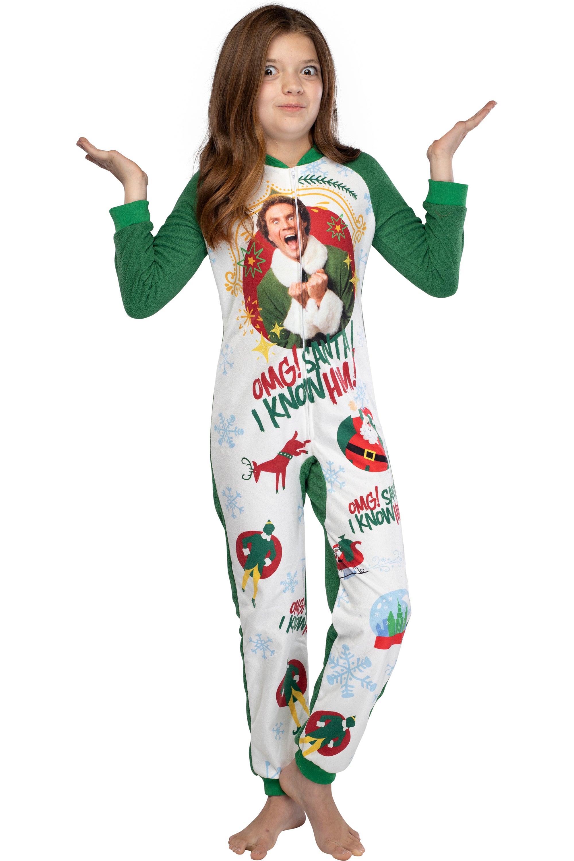 Elf The Movie Kids' OMG Santa! I Know Him! One Piece Sleeper Pajama