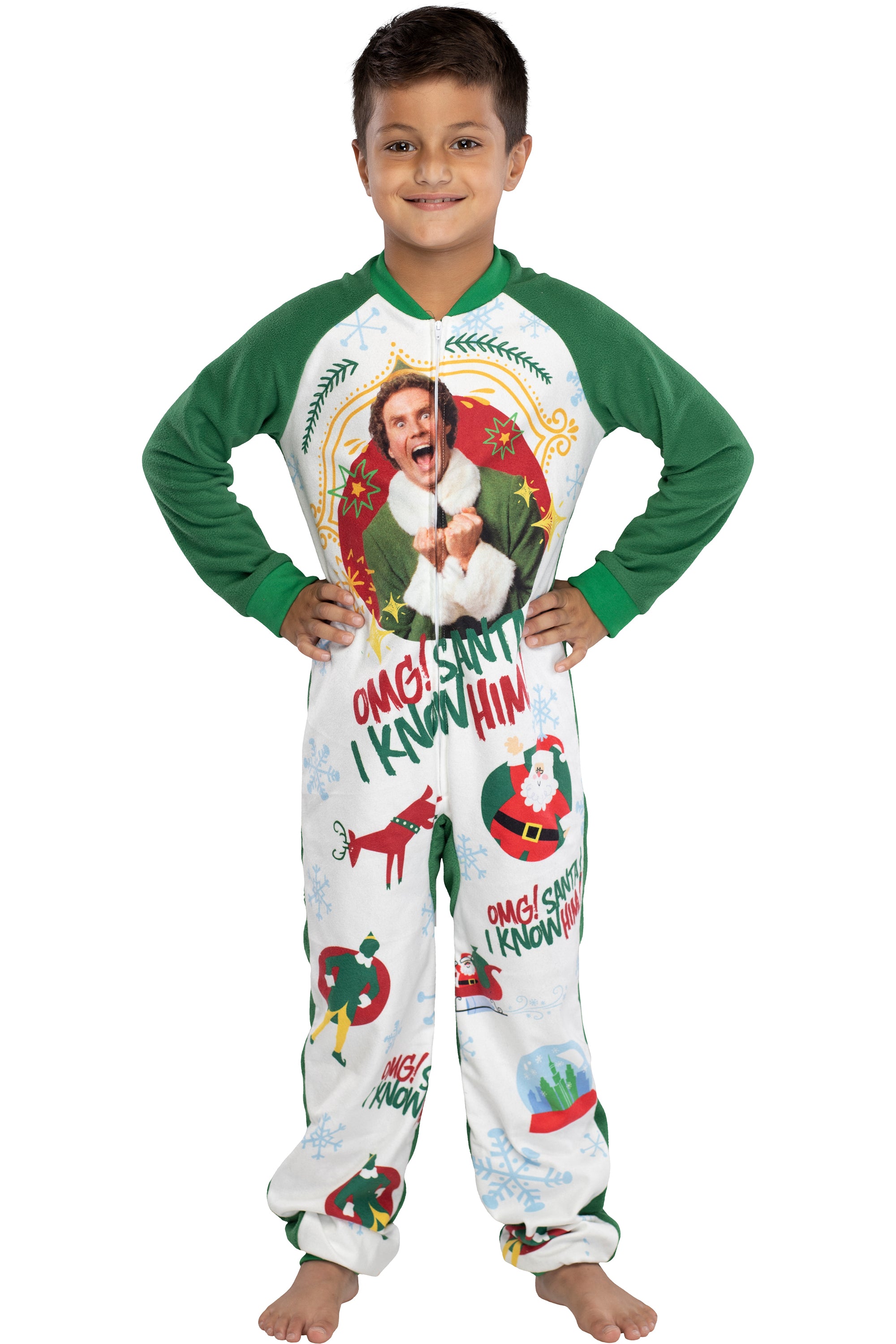 Elf The Movie Kids' OMG Santa! I Know Him! One Piece Sleeper Pajama
