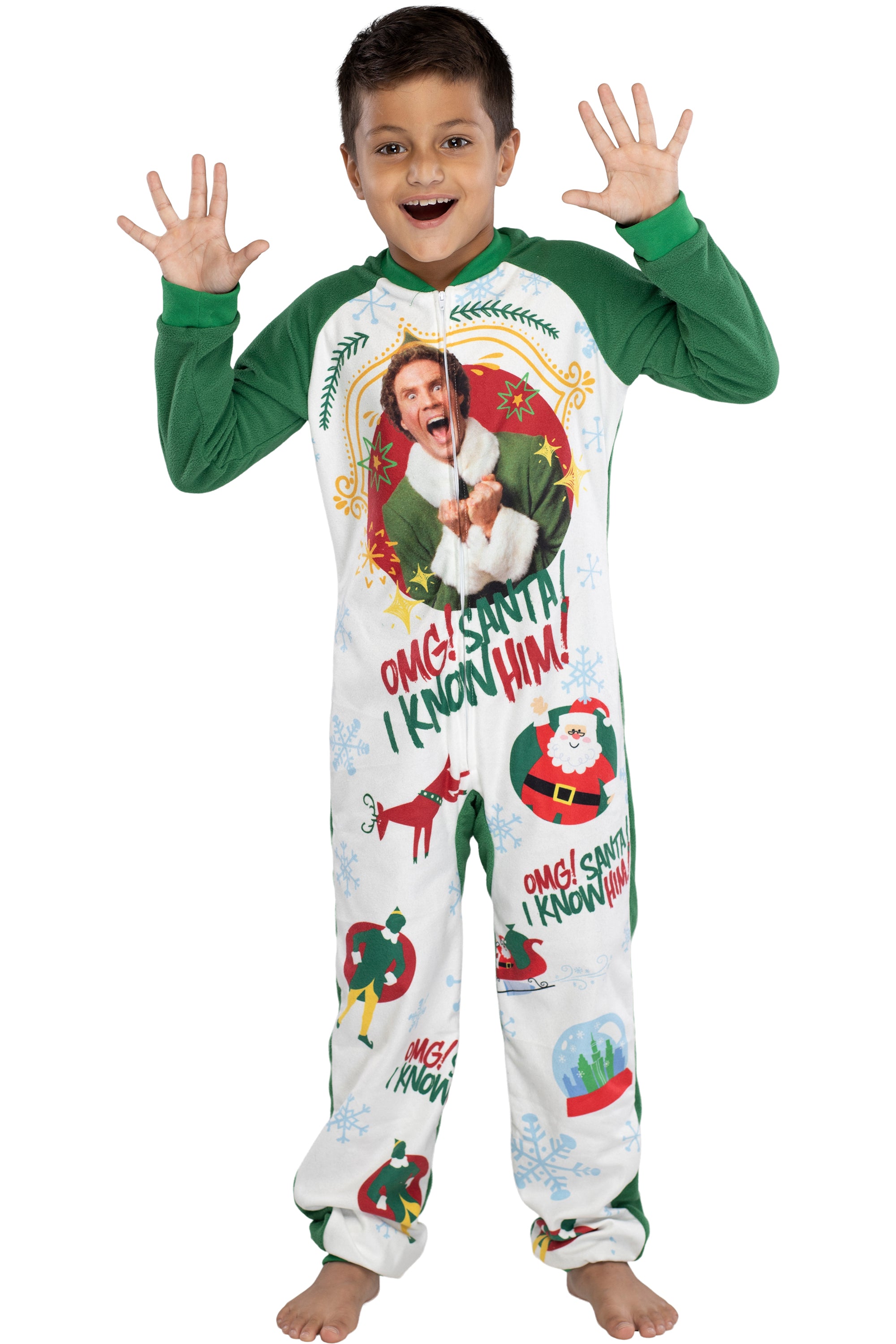 Elf The Movie Kids' OMG Santa! I Know Him! One Piece Sleeper Pajama