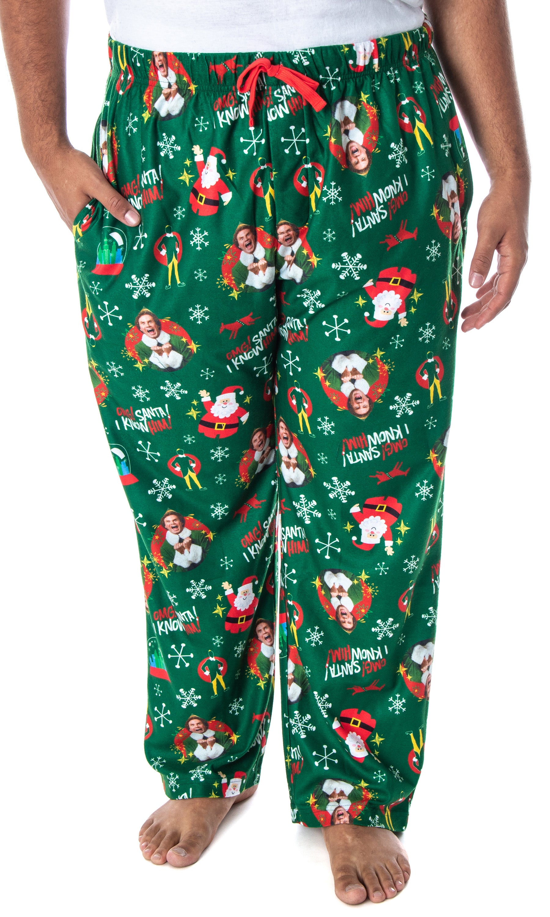 Elf The Movie Men's Buddy OMG! Santa I Know Him! Allover Print Pajama Pants