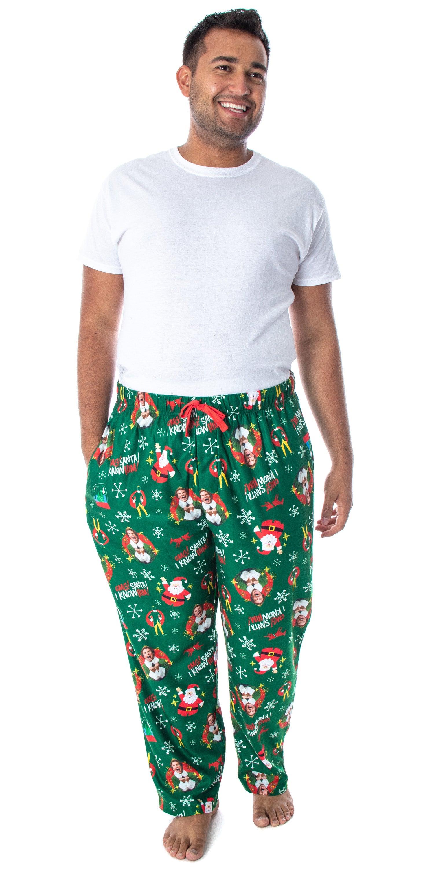 Elf The Movie Men's Buddy OMG! Santa I Know Him! Allover Print Pajama Pants