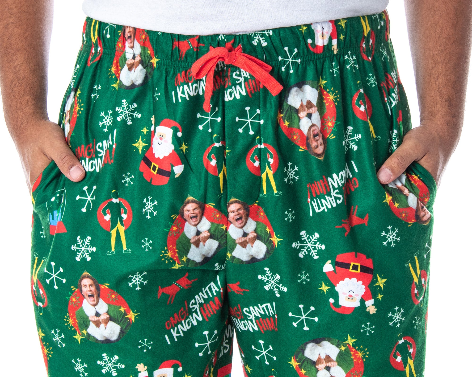 Elf The Movie Men's Buddy OMG! Santa I Know Him! Allover Print Pajama Pants