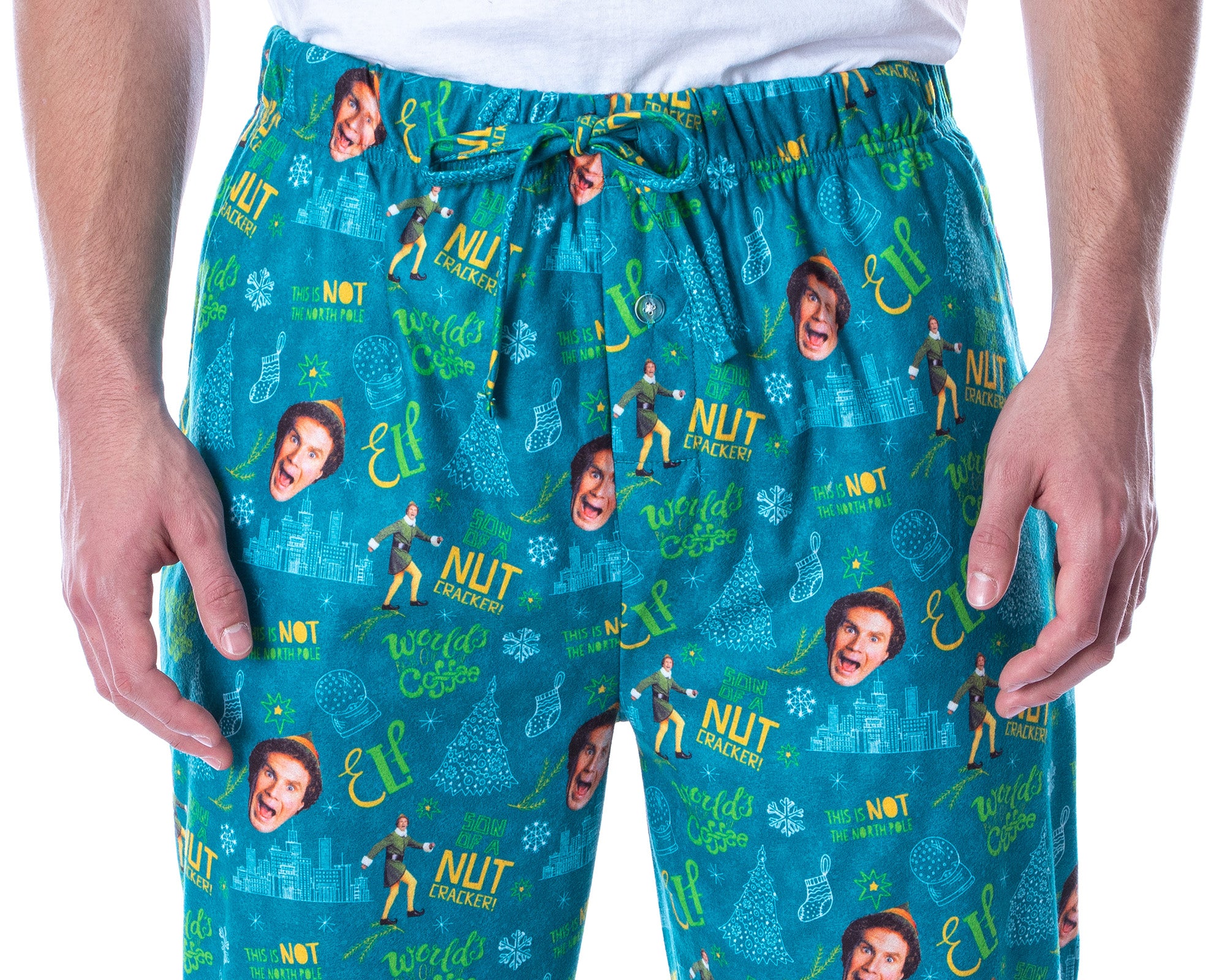 Elf The Movie Men's Son Of A Nutcracker Allover Loungewear Pajama Pants