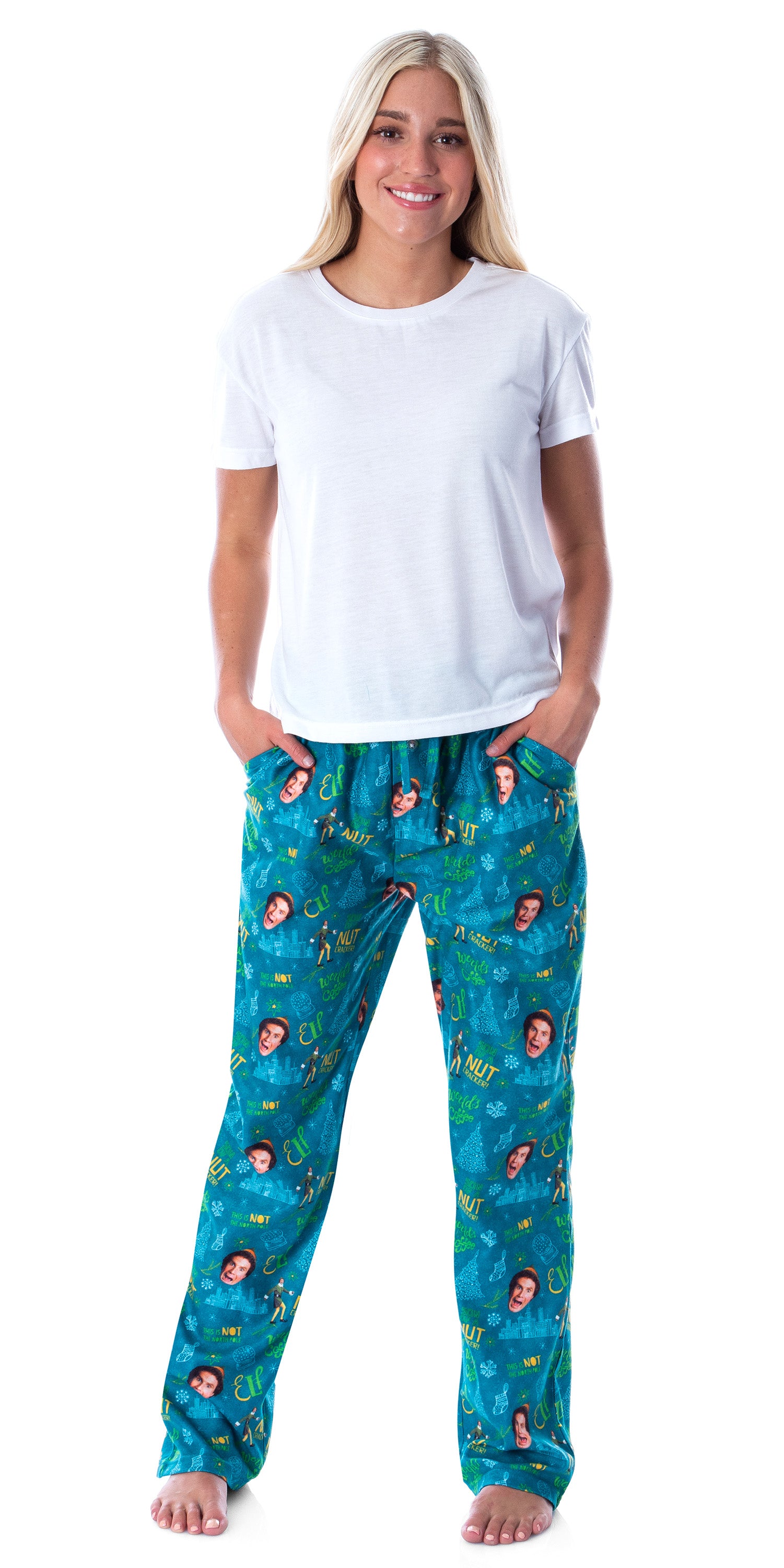 Elf The Movie Men's Son Of A Nutcracker Allover Loungewear Pajama Pants