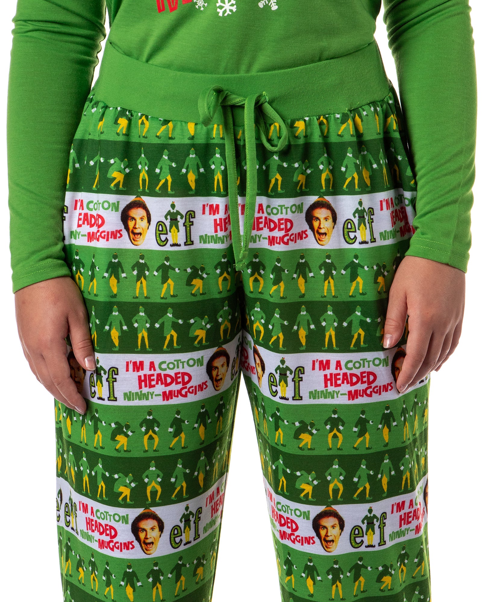 Elf The Movie Womens' and Girl's Film Cotton-Headed Ninny-Muggins Jogger Pajama Set