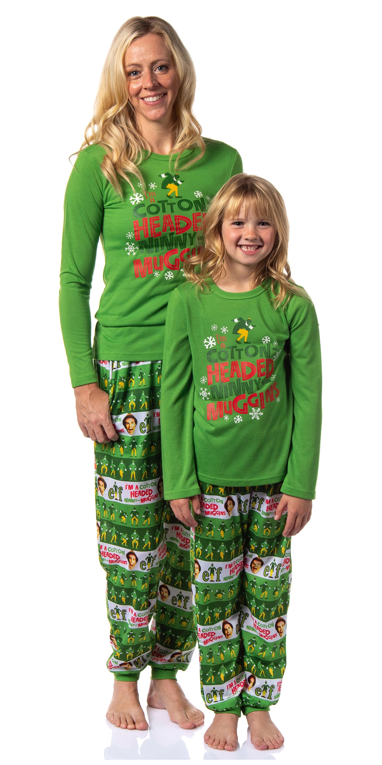 Elf The Movie Womens' and Girl's Film Cotton-Headed Ninny-Muggins Jogger Pajama Set