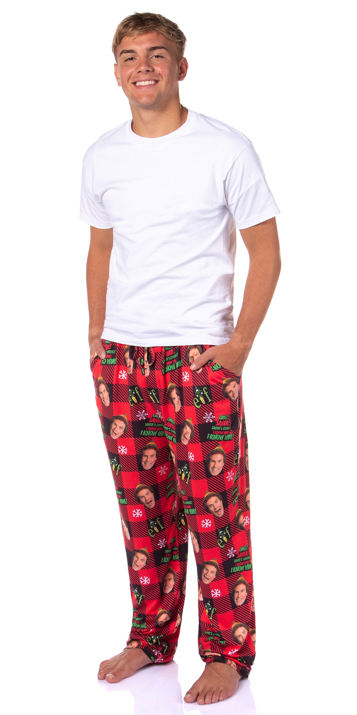 Elf The Movie Men's Santa's Coming! Christmas Tossed Sleep Pajama Pants