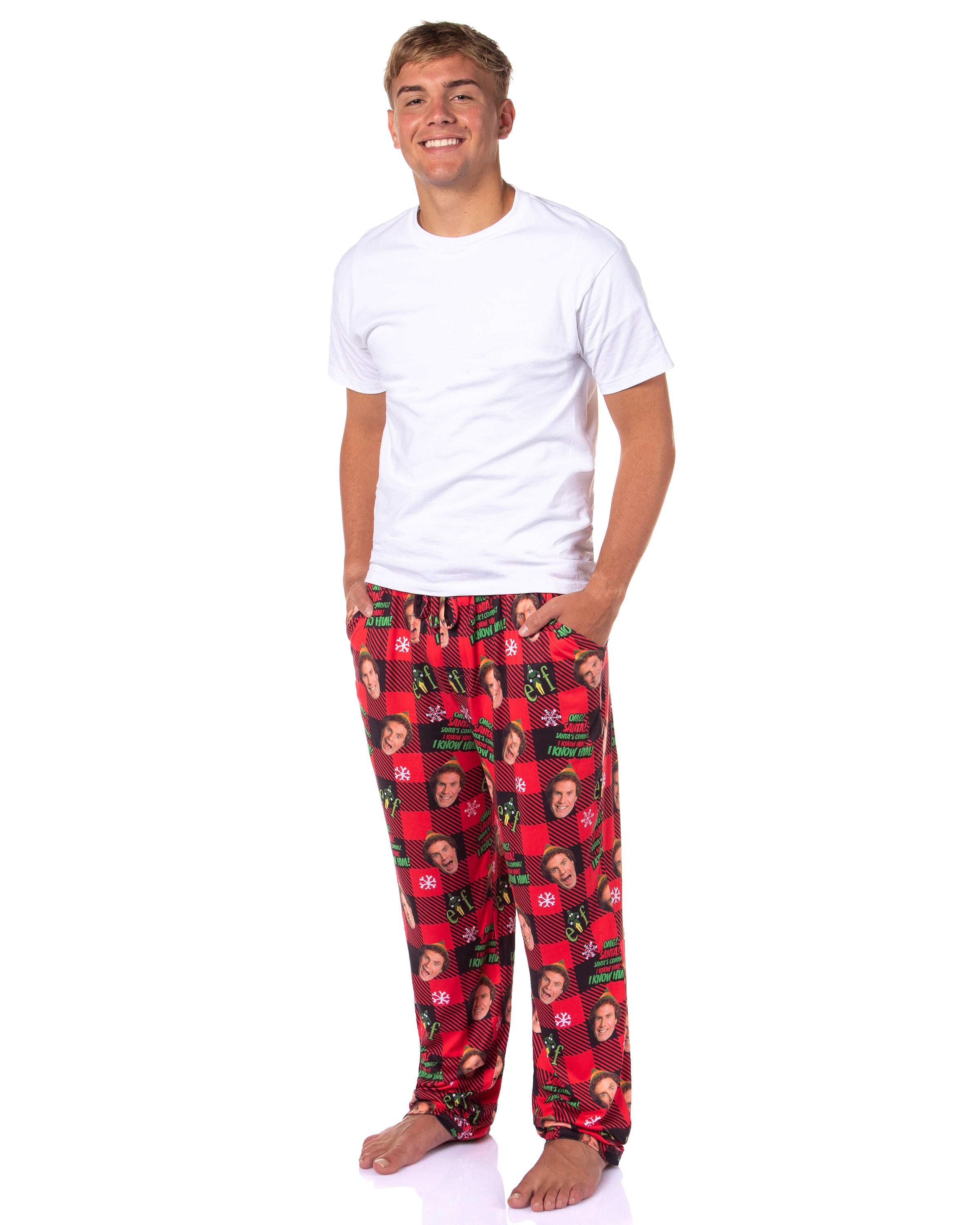 Elf The Movie Men's Santa's Coming! Christmas Tossed Sleep Pajama Pants