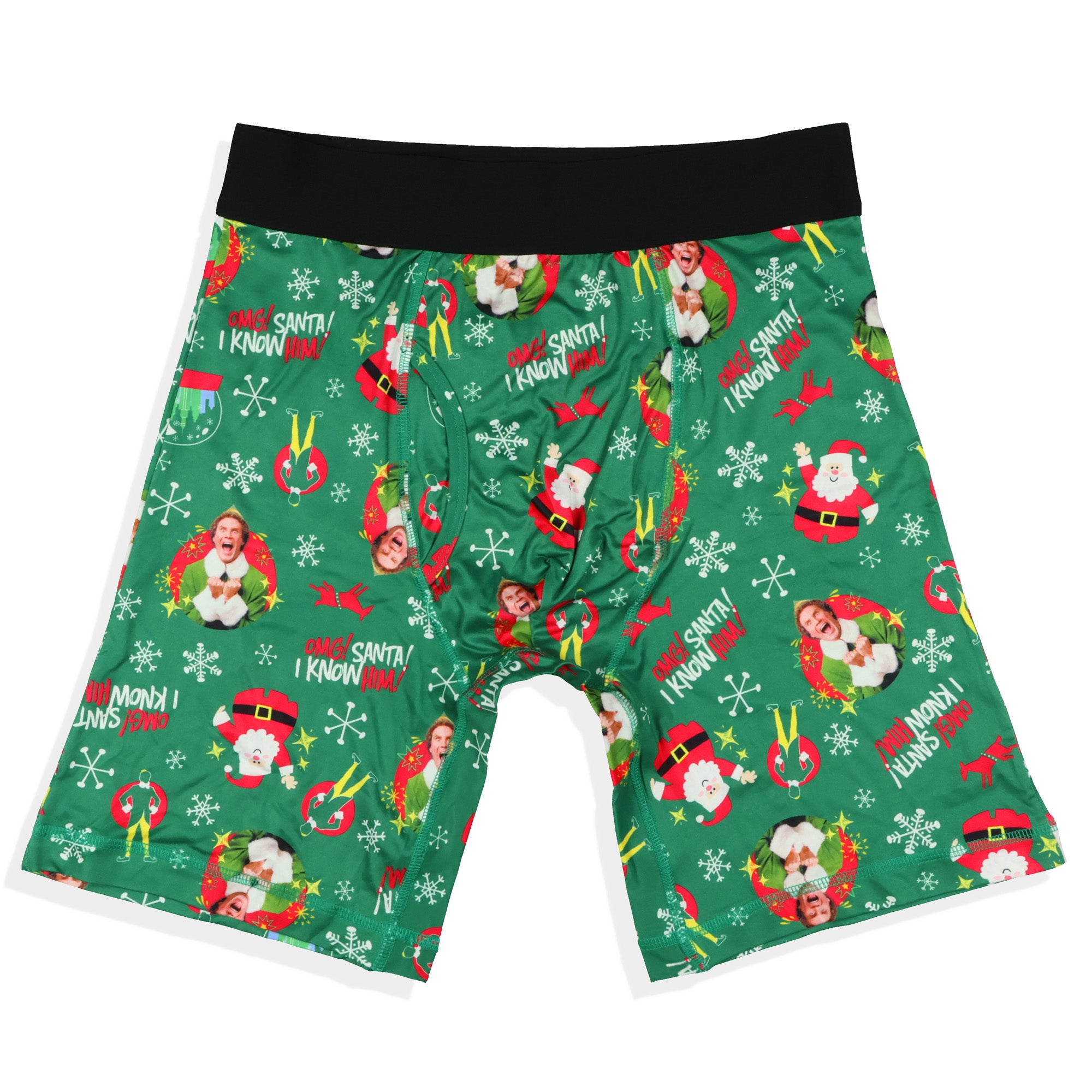 Elf Movie Boxer Briefs Men's Santa, I Know Him Buddy Snug Fit Underwear
