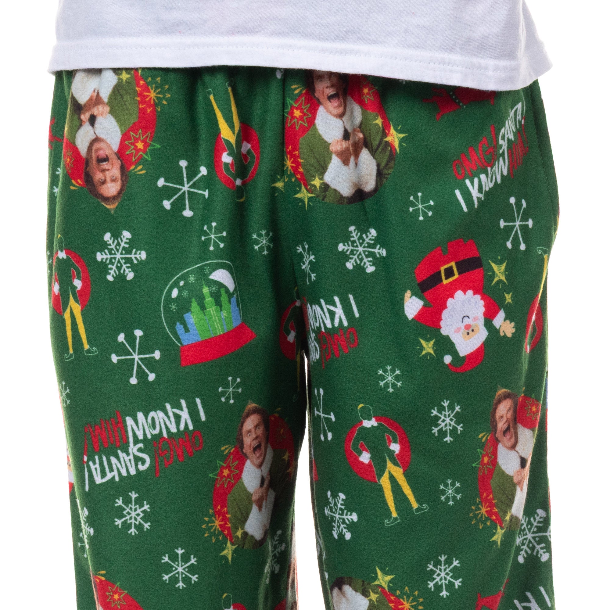 Elf Pajamas Buddy OMG I Know Him Allover Design Flannel Lounge Pants