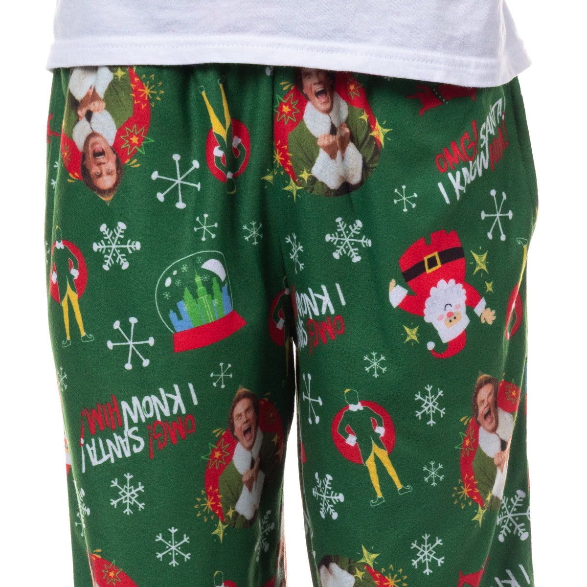 Elf Pajamas Buddy OMG I Know Him Allover Design Flannel Lounge Pants