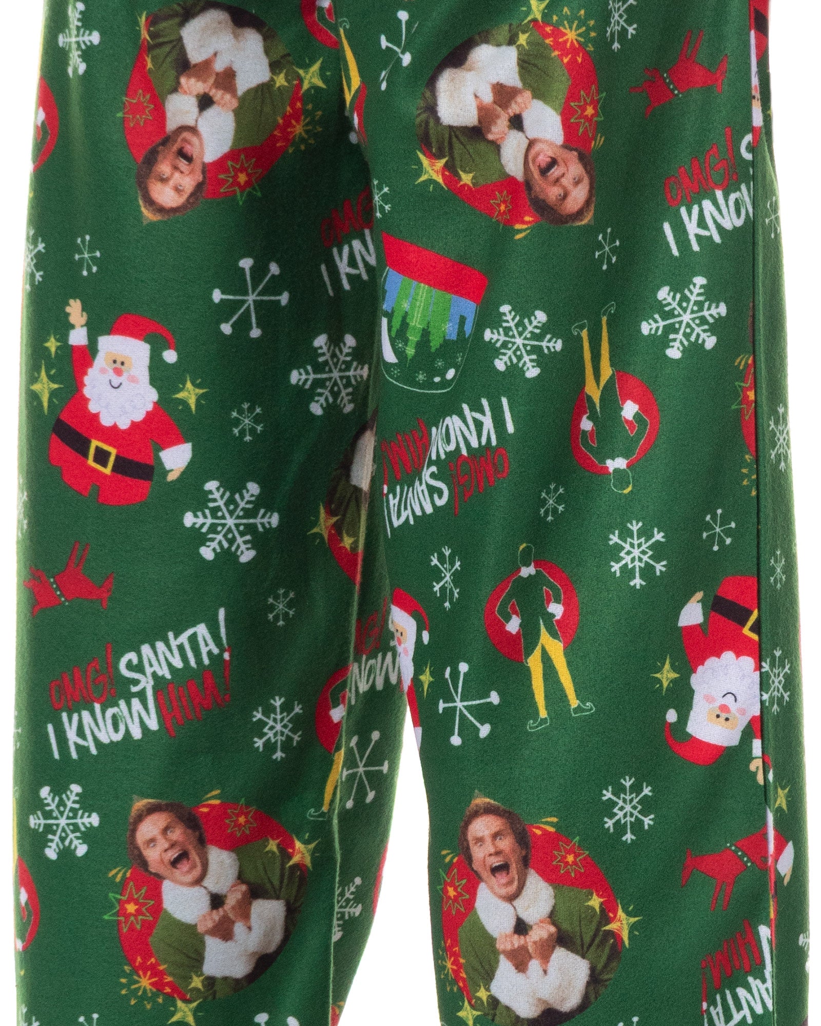 Elf Pajamas Buddy OMG I Know Him Allover Design Flannel Lounge Pants