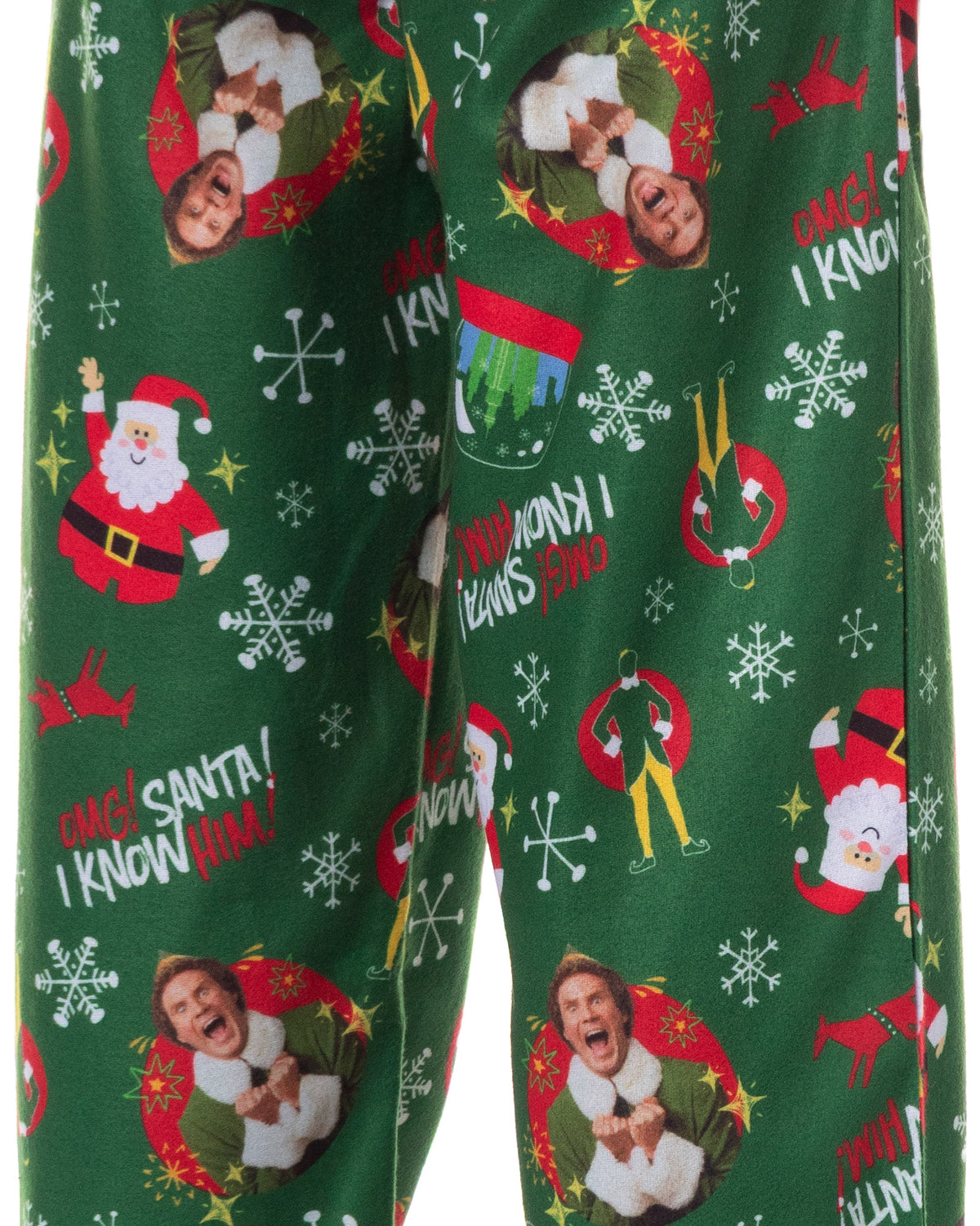 Elf Pajamas Buddy OMG I Know Him Allover Design Flannel Lounge Pants